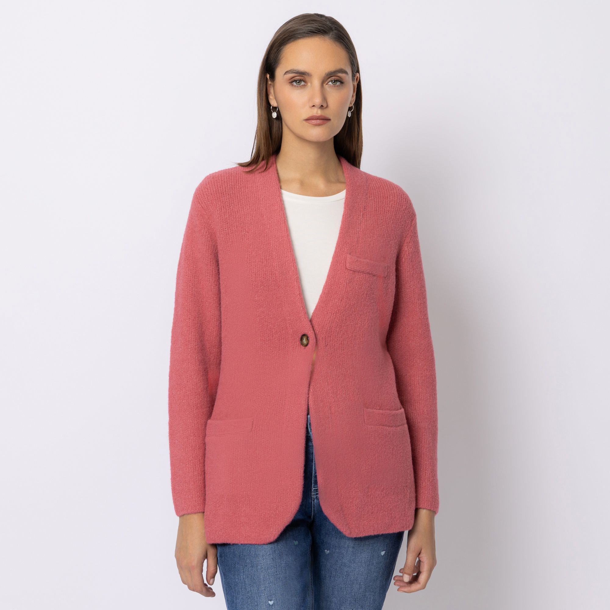 B-Ware STEFFEN SCHRAUT Longcardigan V-Ausschnitt Leistentaschen