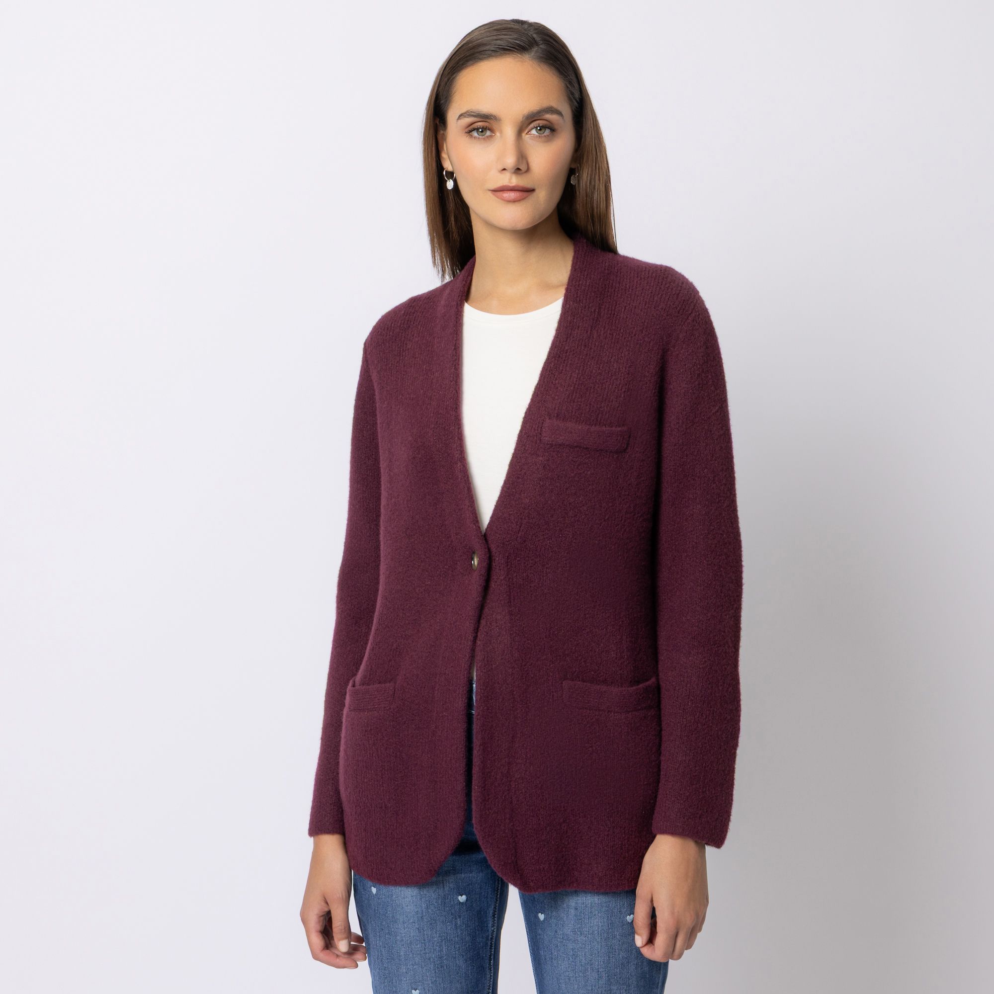B-Ware STEFFEN SCHRAUT Longcardigan V-Ausschnitt Leistentaschen