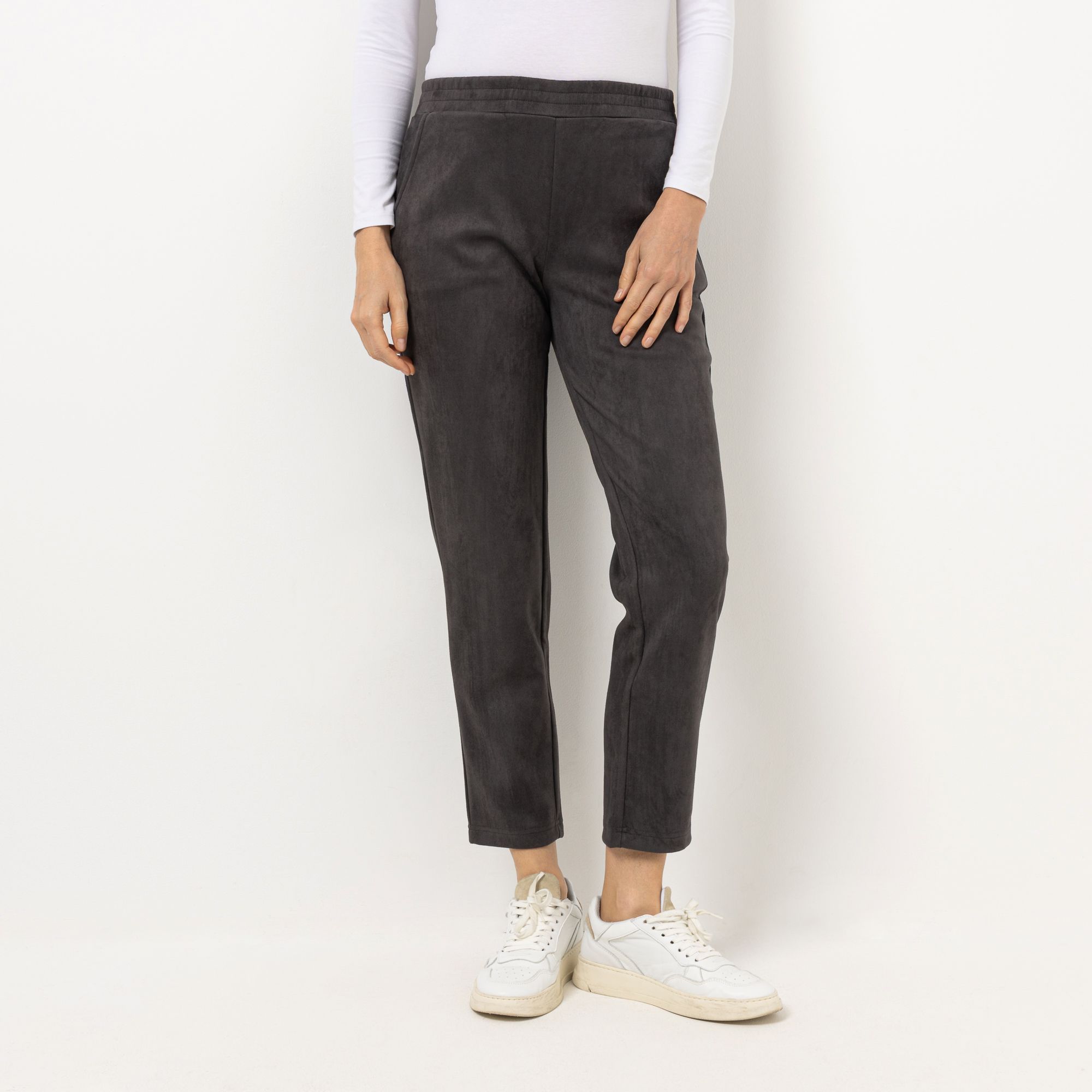 B-Ware VIA MILANO Hose, 7/8-Länge Veloursleder-Optik Rundumdehnbund