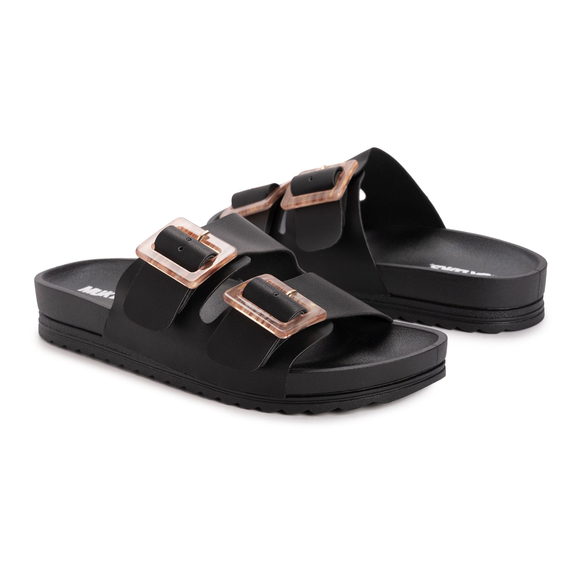 B-Ware MUK LUKs Wellness-Pantolette 2-Riemer Zierschnalle
