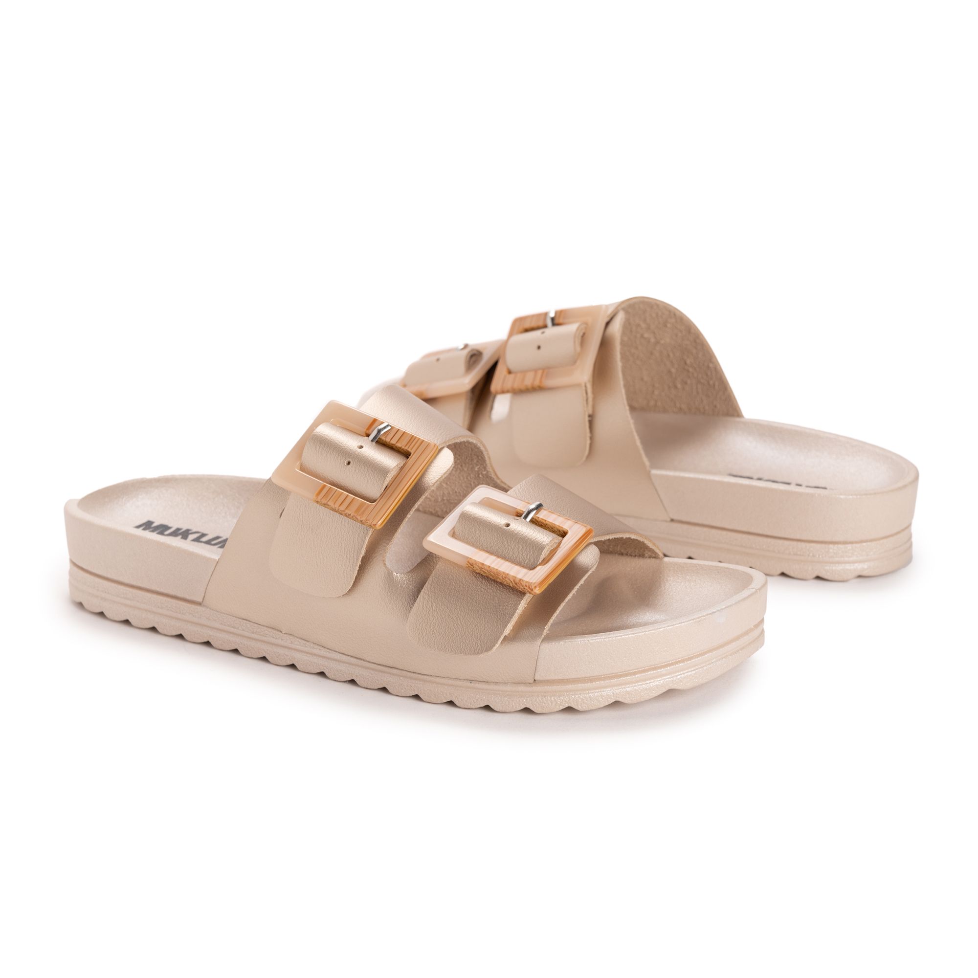B-Ware MUK LUKs Wellness-Pantolette 2-Riemer Zierschnalle