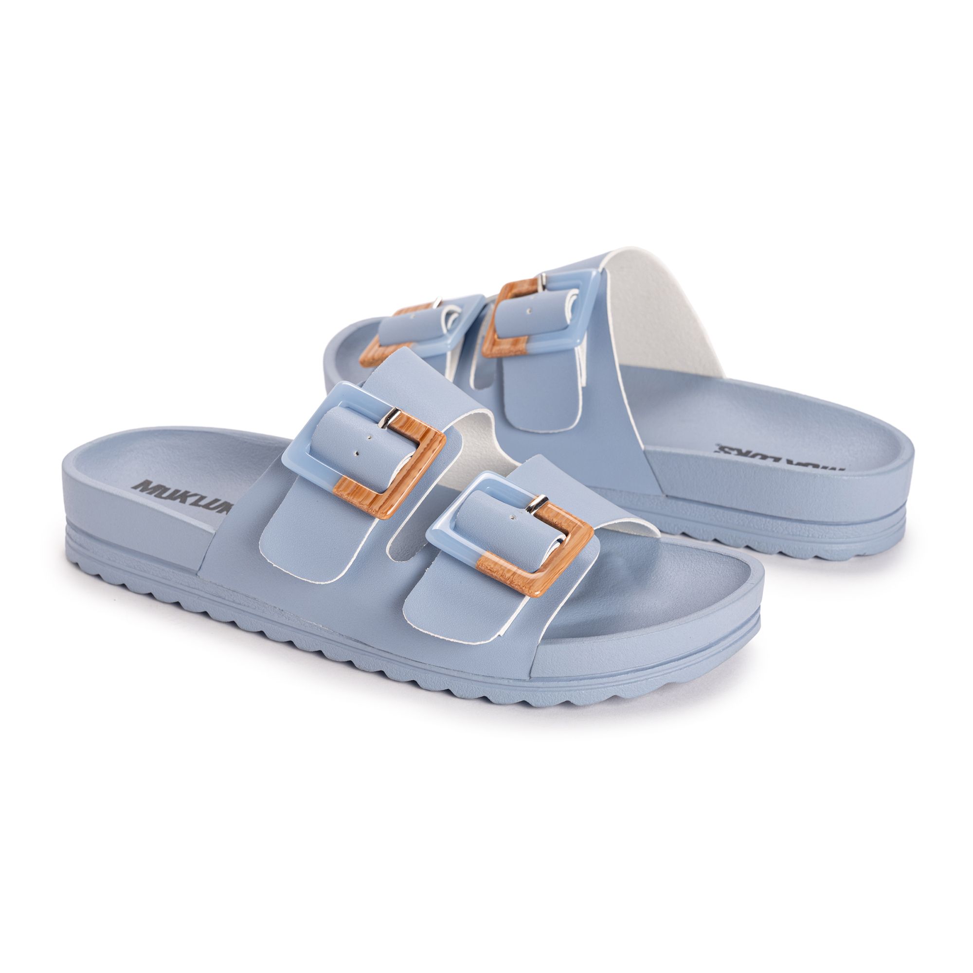 B-Ware MUK LUKs Wellness-Pantolette 2-Riemer Zierschnalle