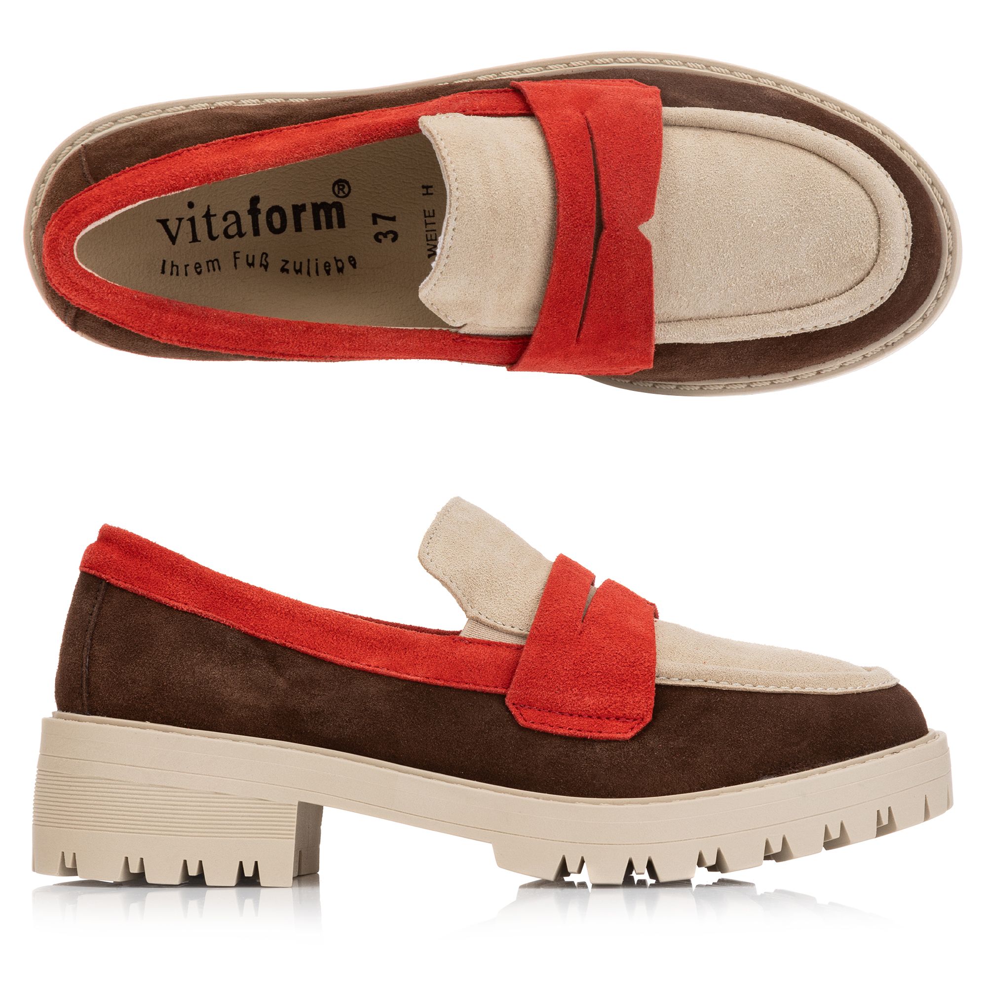 B-Ware VITAFORM Damen-Sneaker Hirschleder Shock Absorber