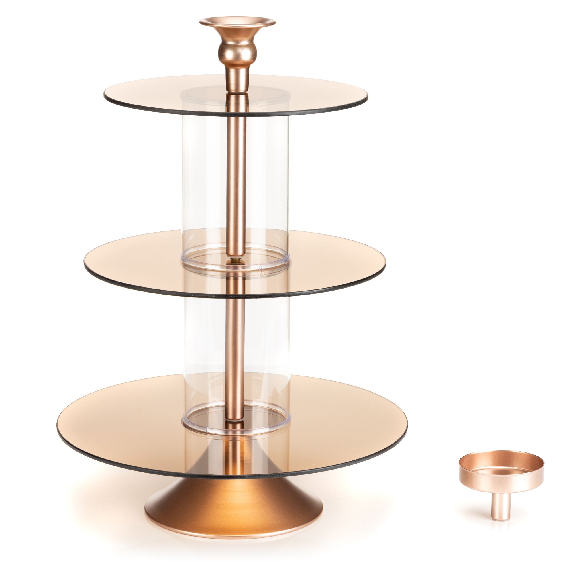 B-Ware ABELLA Casa Design-Etagere 3 Glas-Böden inkl. Deko-Zylinder