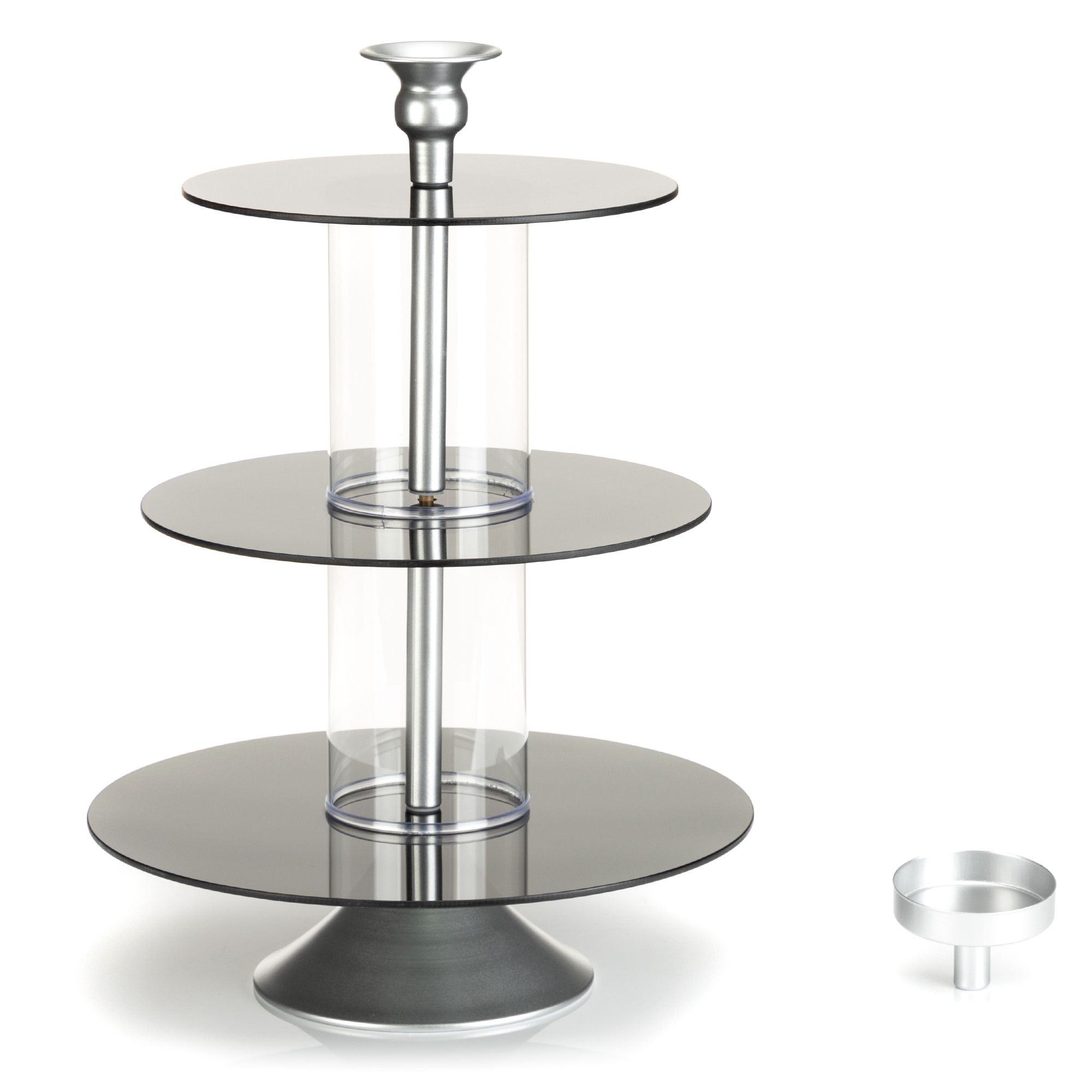 B-Ware ABELLA Casa Design-Etagere 3 Glas-Böden inkl. Deko-Zylinder