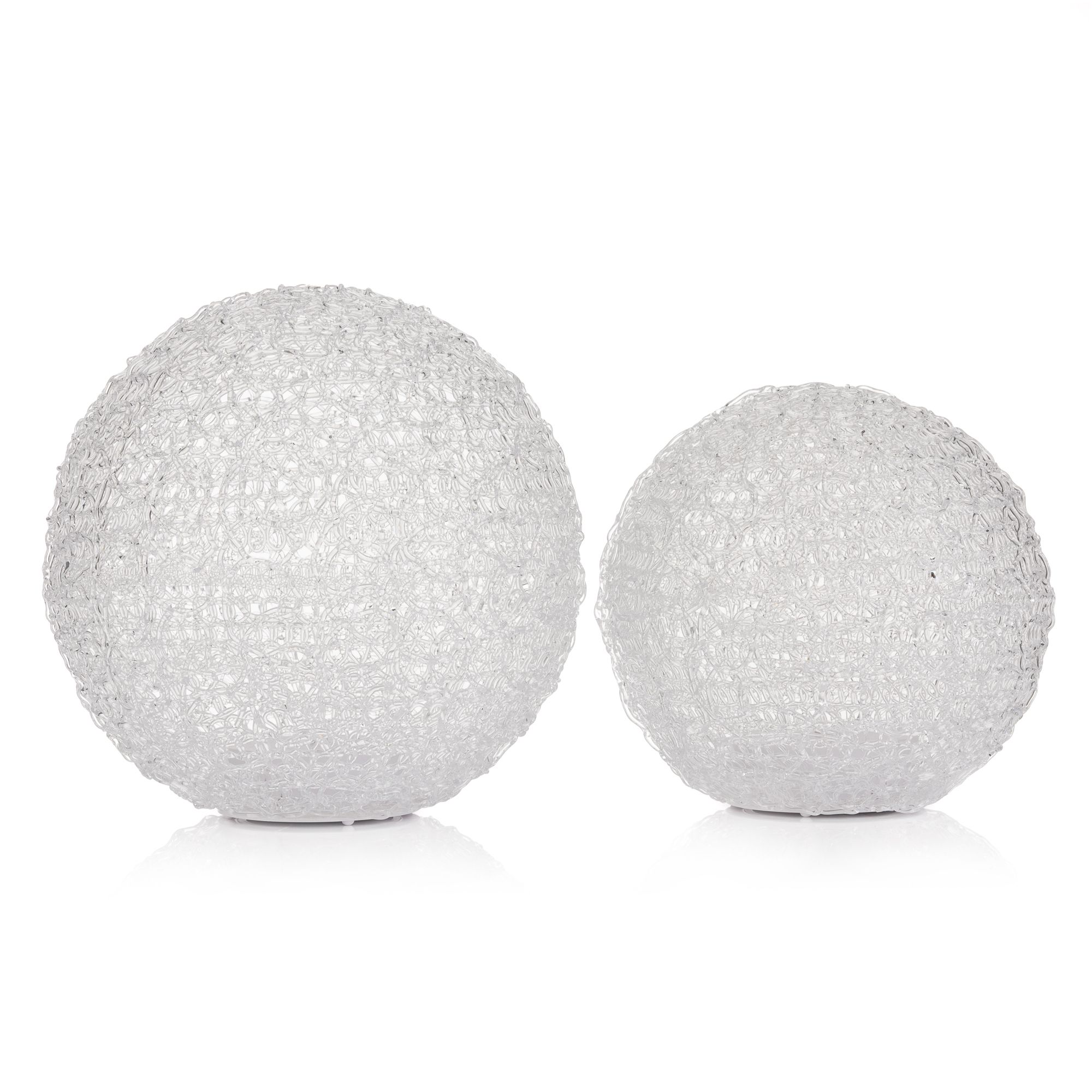 B-Ware LUMIDA Casa 2 LED-Dekokugeln Kunstoff-Geflecht outdoorgeeignet