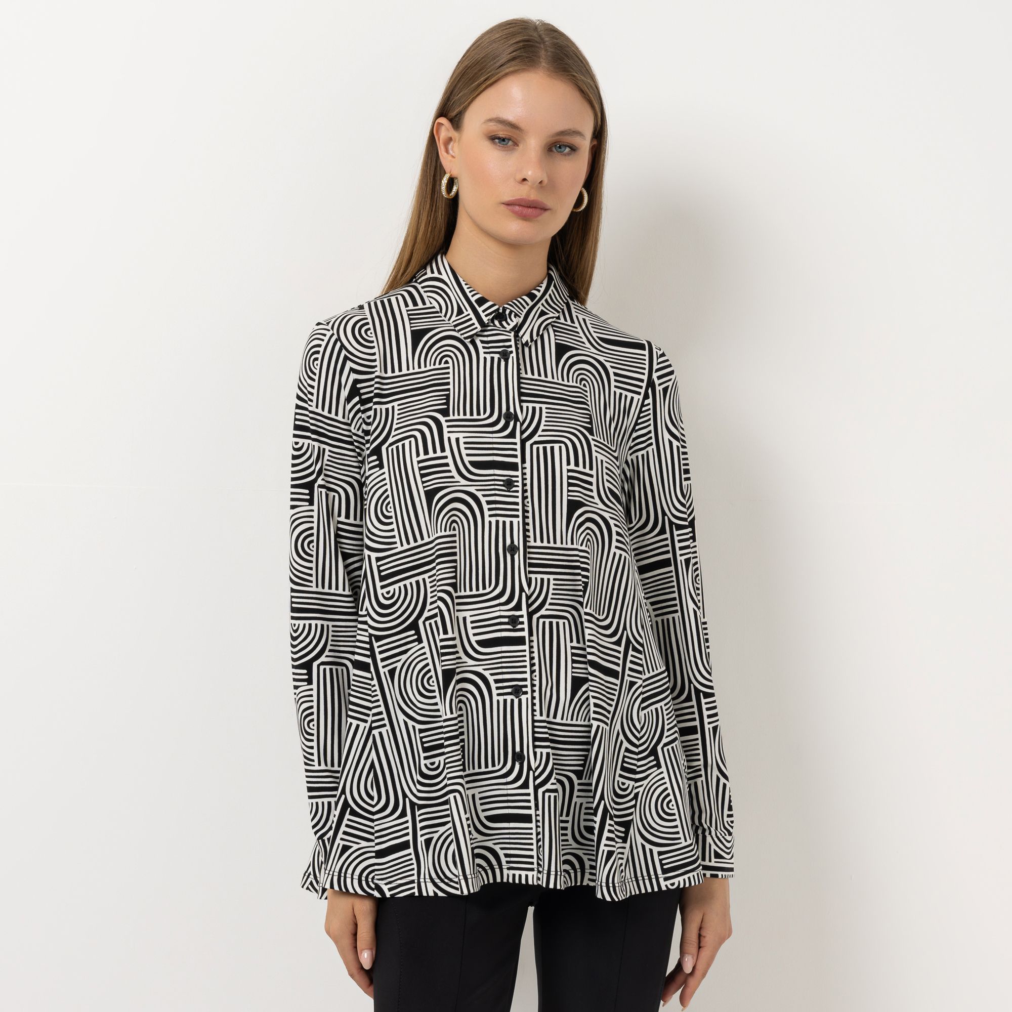 B-Ware STEFFEN SCHRAUT Jerseybluse Sanremo Blusenkragen Manschetten