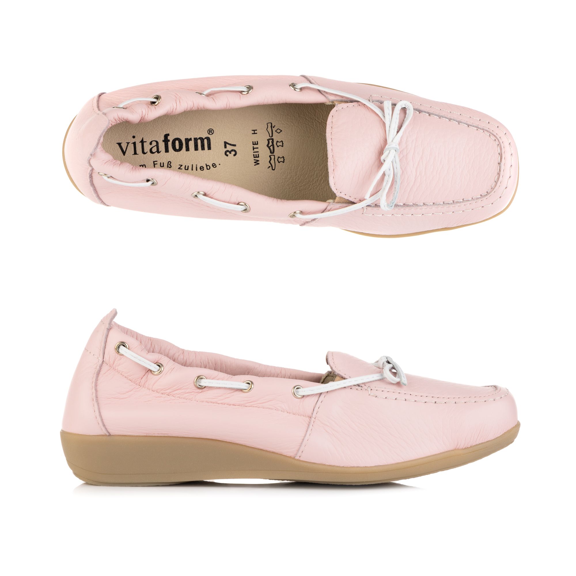 B-Ware VITAFORM Damen- Slipper Hirschleder Bootschuh- Optik