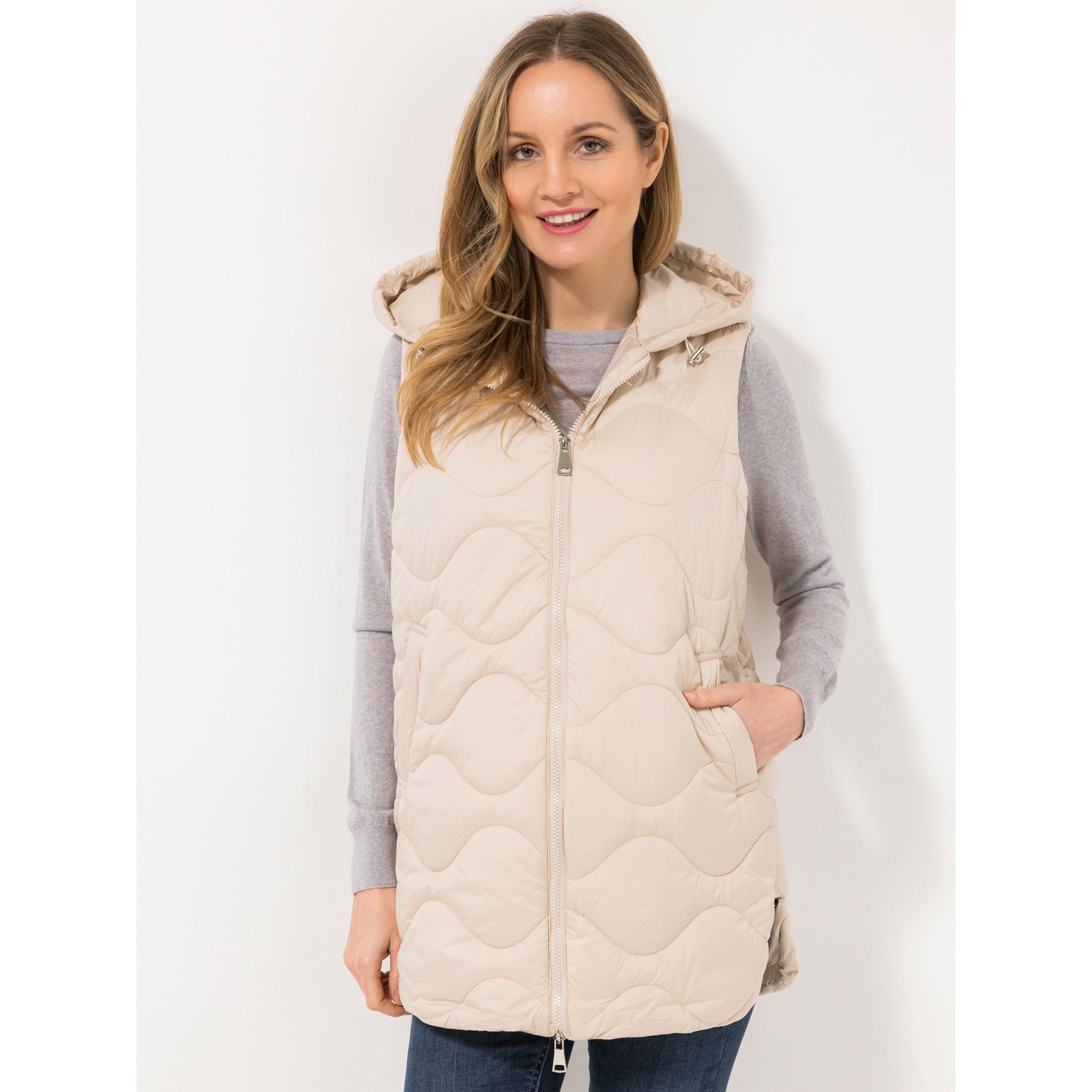 B-Ware DINE 'N' DANCE Steppweste mit Kapuze Eingrifftaschen Reißverschluss