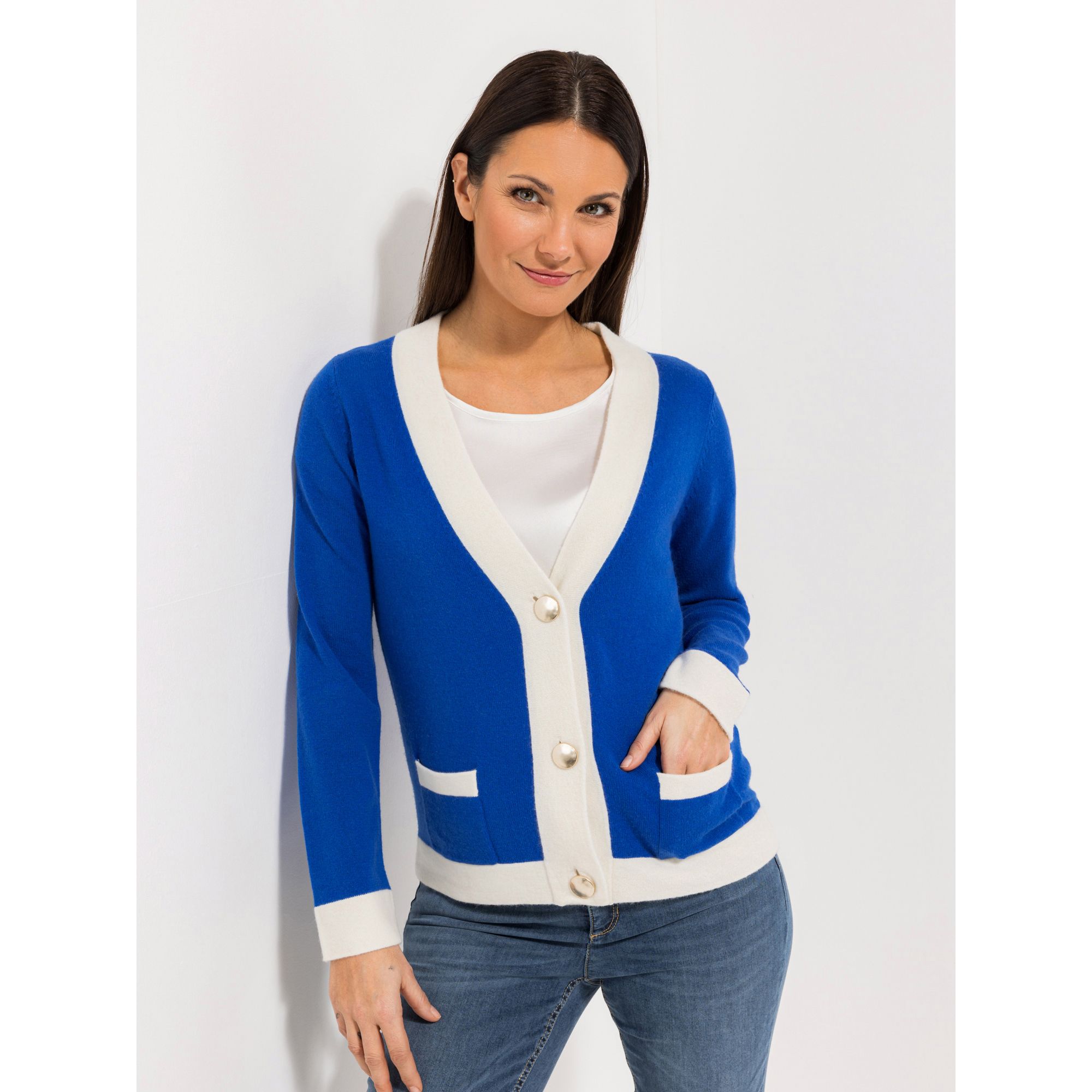 B-Ware STEFFEN SCHRAUT Cardigan, 1/1-Arm Schmuckknöpfe Kaschmiranteil