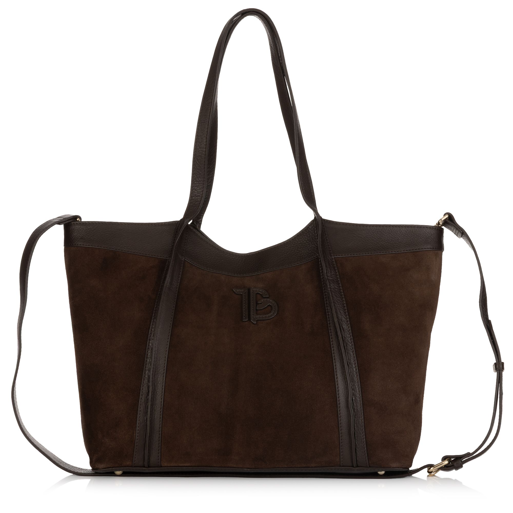 B-Ware BRUCE DARNELL Medium-Shopper Materialmix aus Velours- & Glattleder