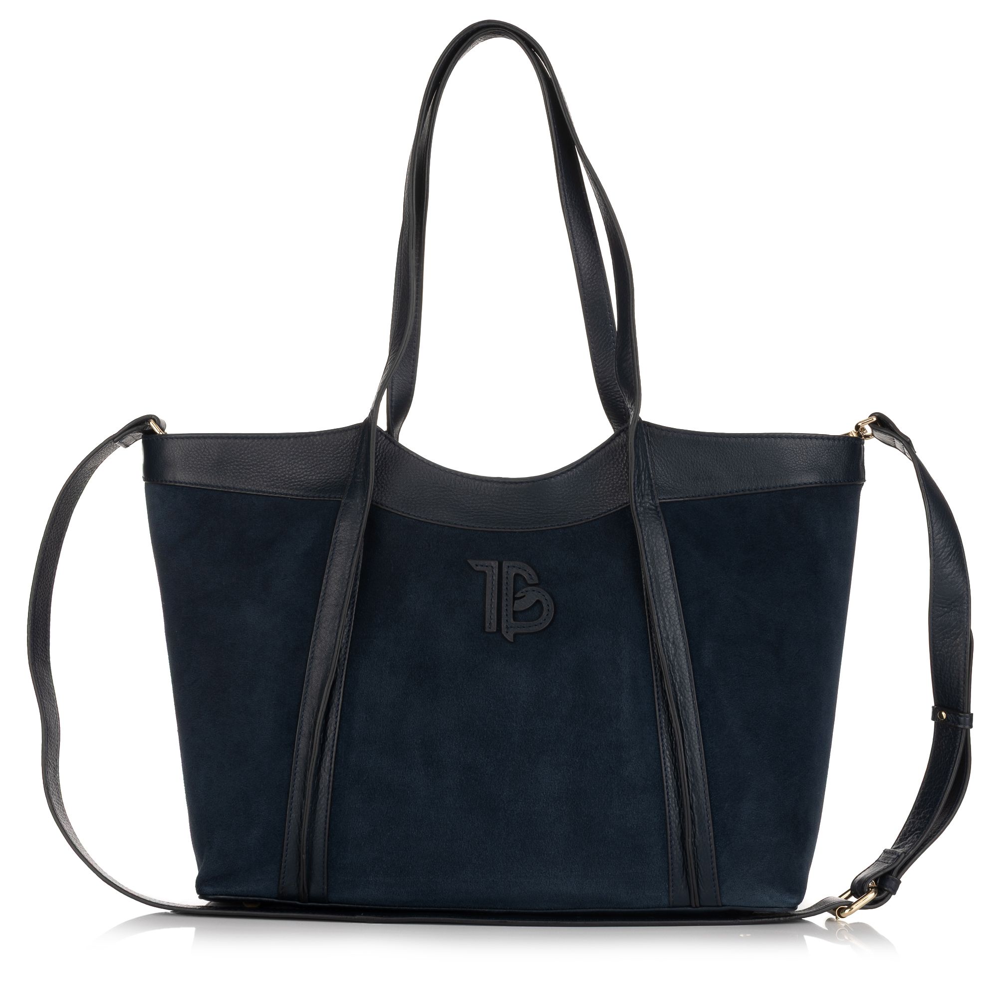 B-Ware BRUCE DARNELL Medium-Shopper Materialmix aus Velours- & Glattleder