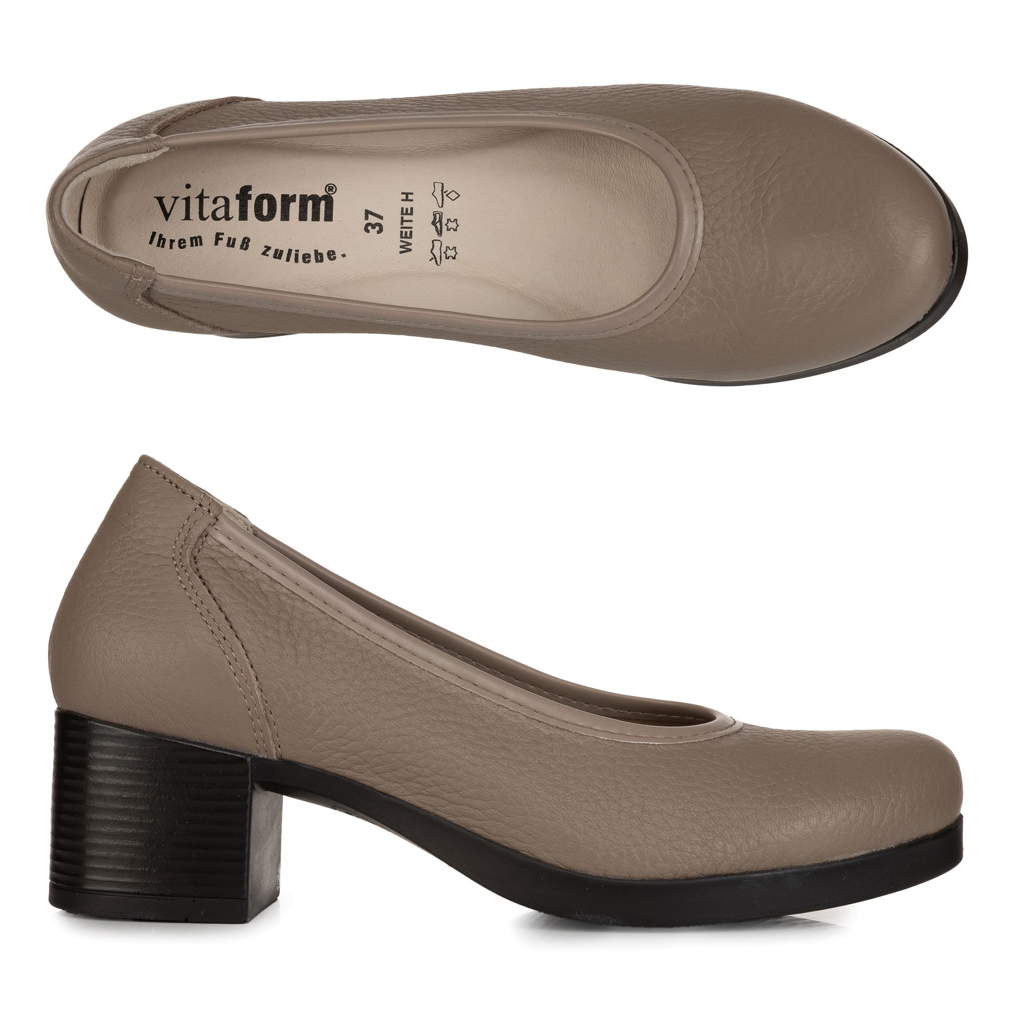 B-Ware VITAFORM Pumps Hirschleder flexibler Einfass