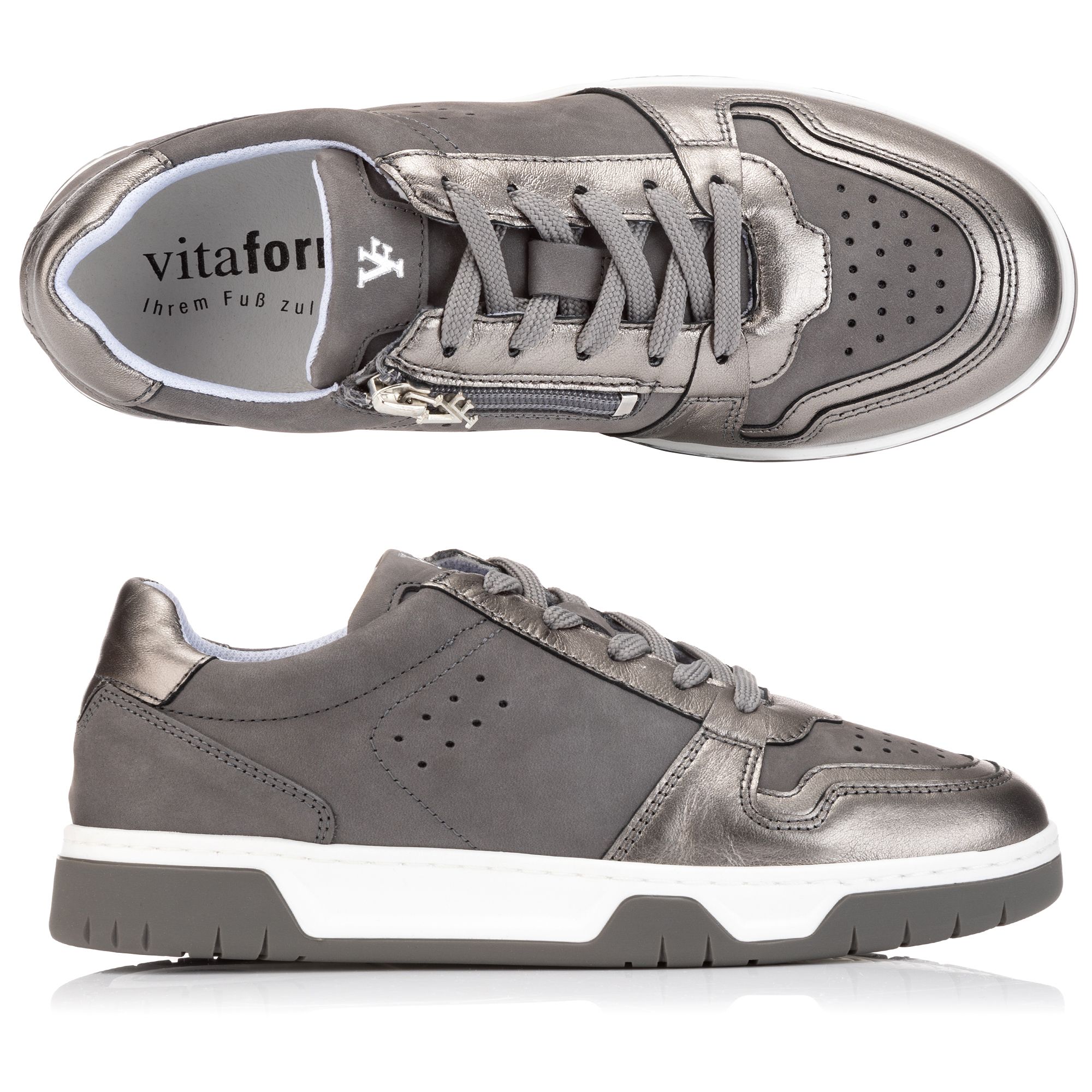 B-Ware VITAFORM Damen-Sneaker Materialmix seitl. Reißverschluss