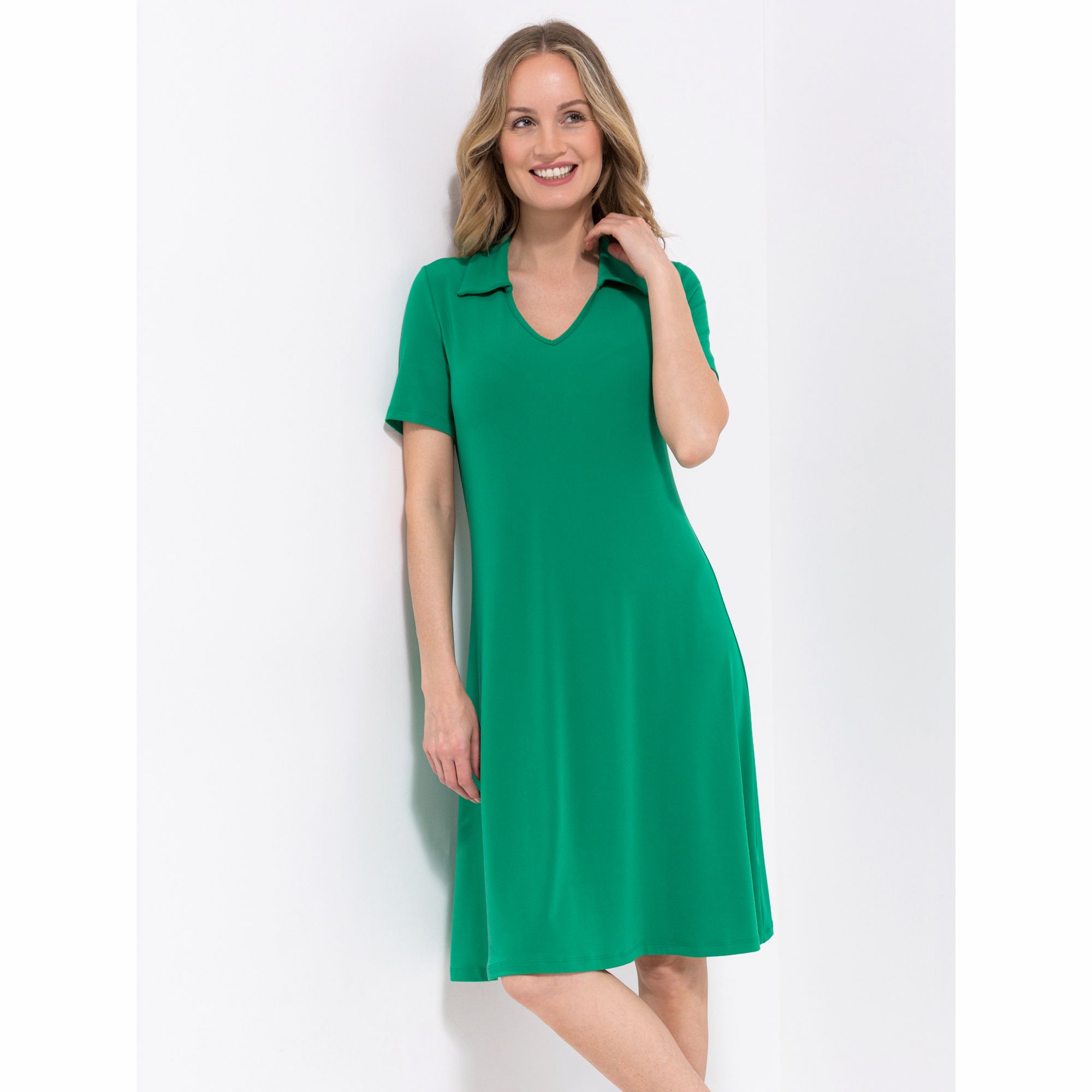 B-Ware KIM & CO. Kleid, 1/2-Arm Brazil Knit Jersey ausgestellter Saum