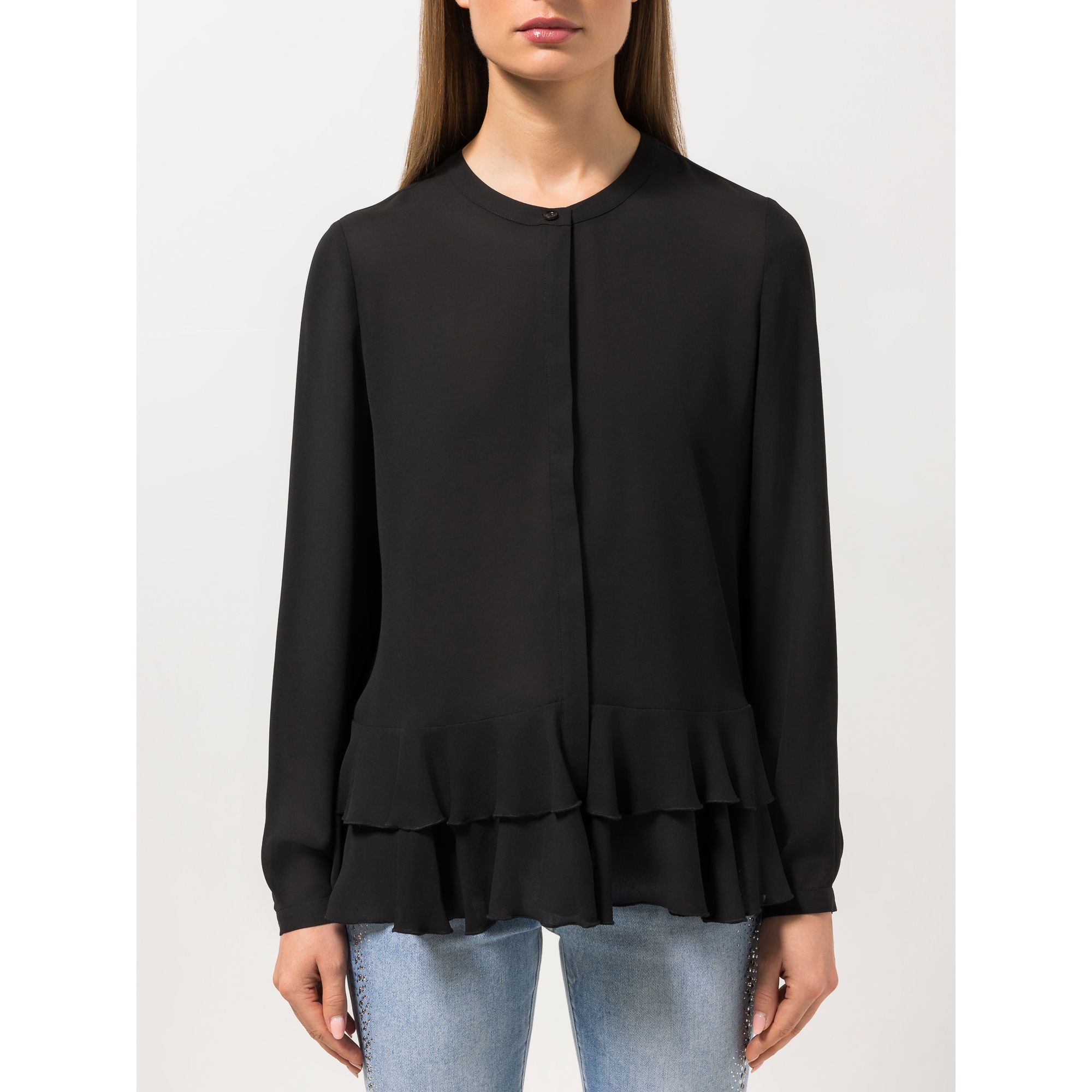 B-Ware STEFFEN SCHRAUT Bluse Rundhalsausschnitt Volants am Saum