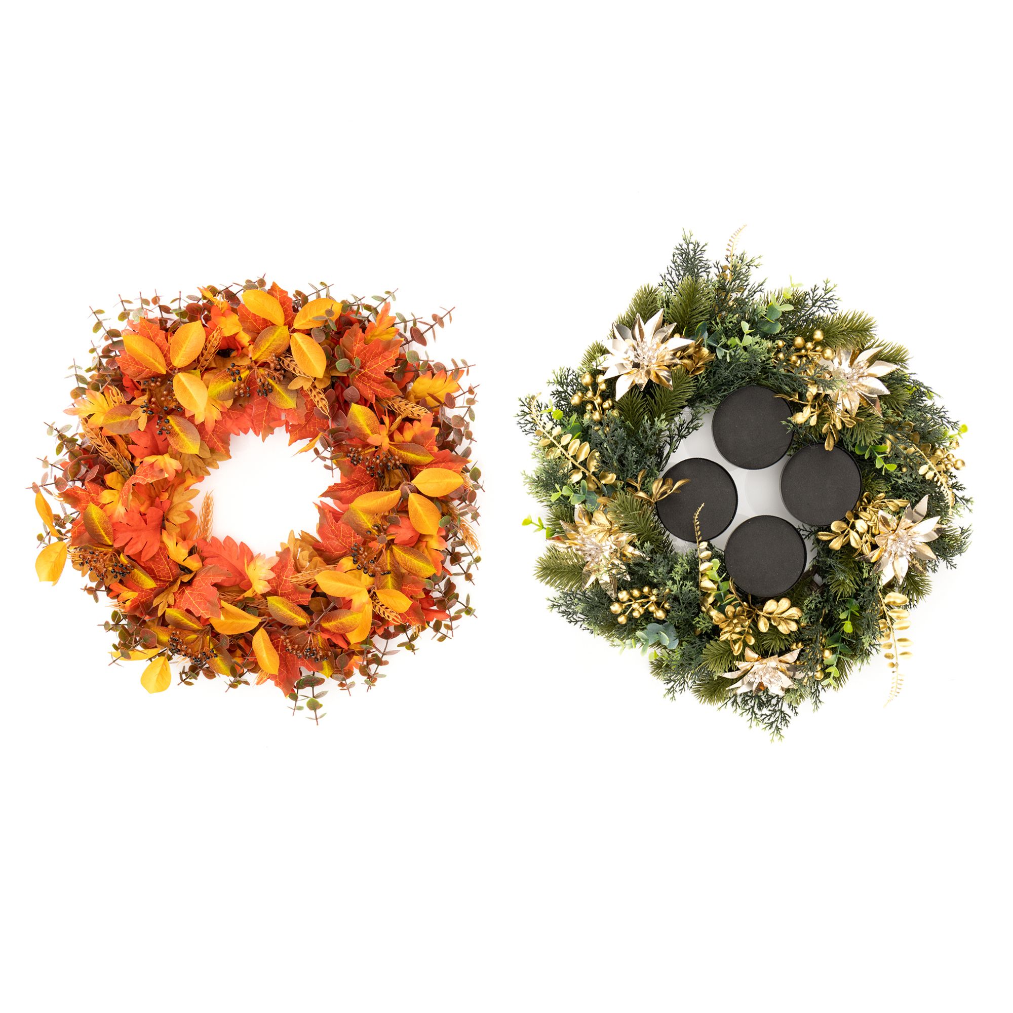 B-Ware ABELLA Flora künstl. 3in1 Kranz ink. LED-Kerzenhalter variabel gestaltbar