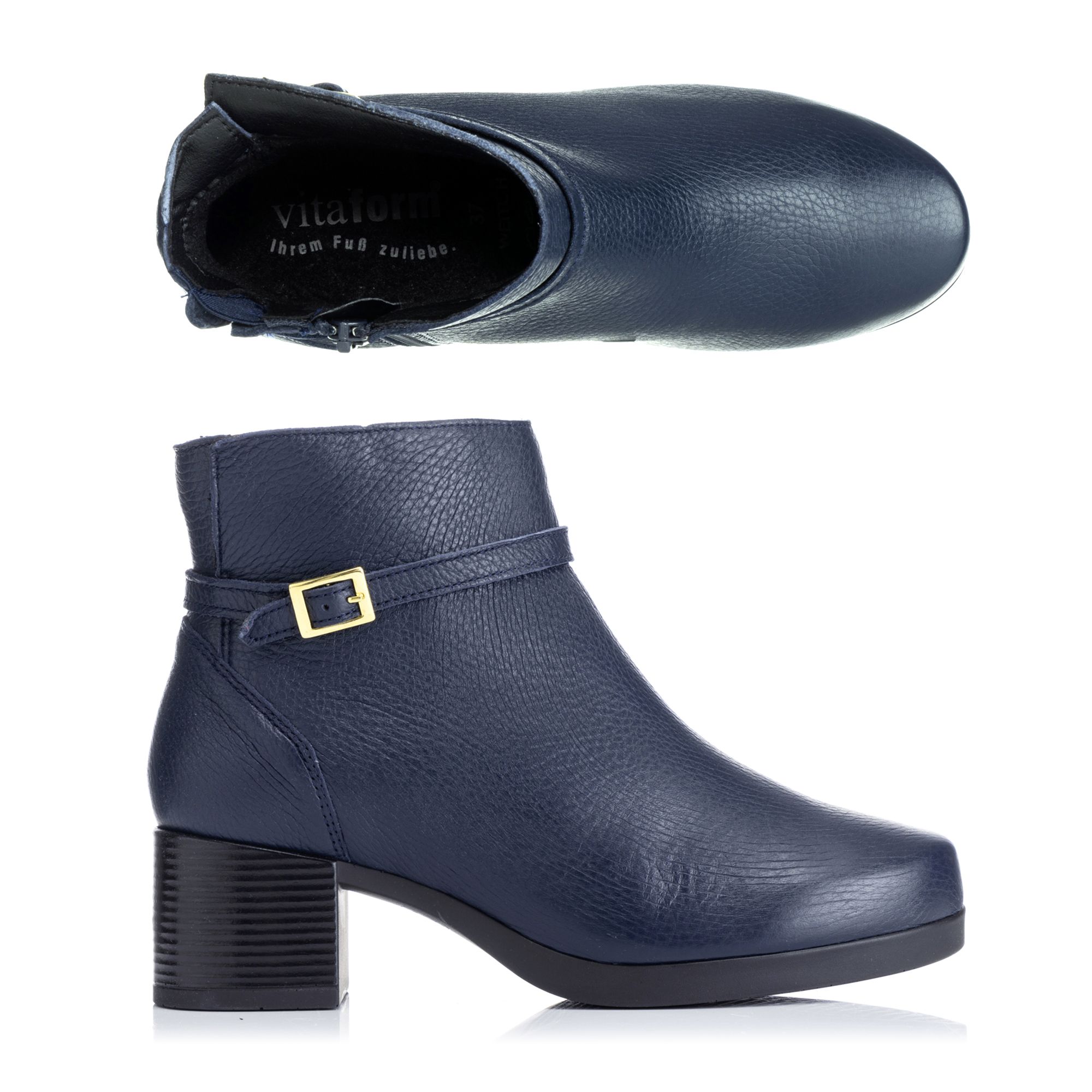 B-Ware VITAFORM Damen-Stiefelette Hirschleder Zierschnalle