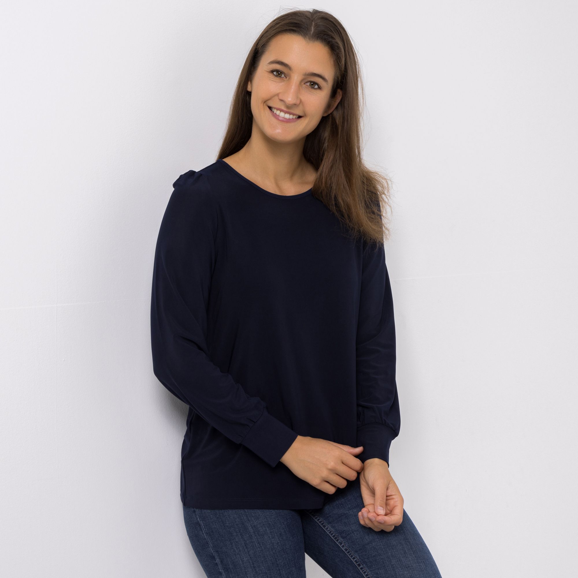 B-Ware KIM & CO. Shirt, Langarm Brazil Knit Jersey Ärmel mit Bündchen