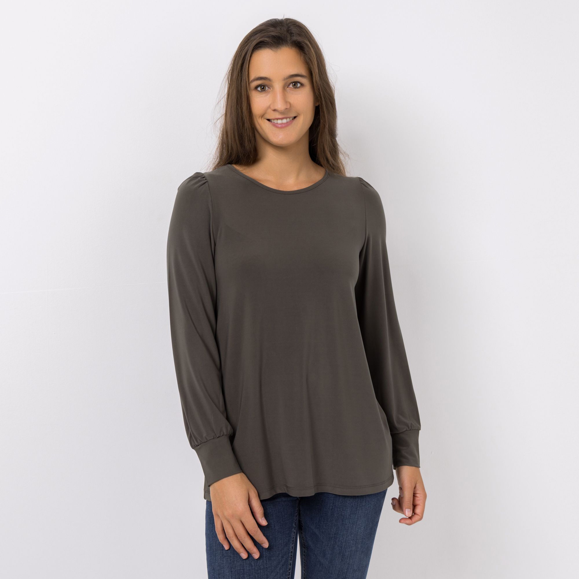 B-Ware KIM & CO. Shirt, Langarm Brazil Knit Jersey Ärmel mit Bündchen