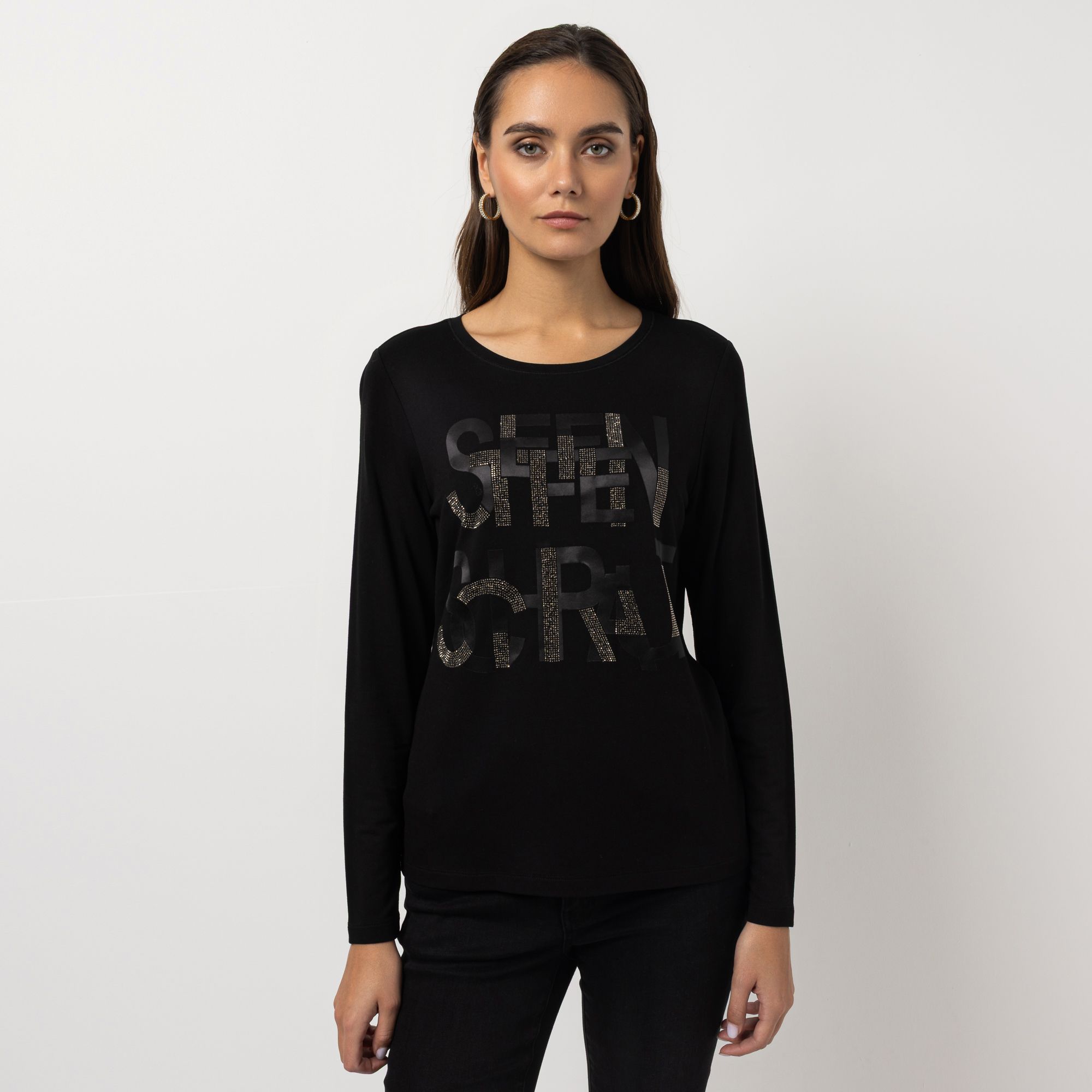 B-Ware STEFFEN SCHRAUT Shirt, 1/1 Arm Rundhalsausschnitt Glitzer-Druck