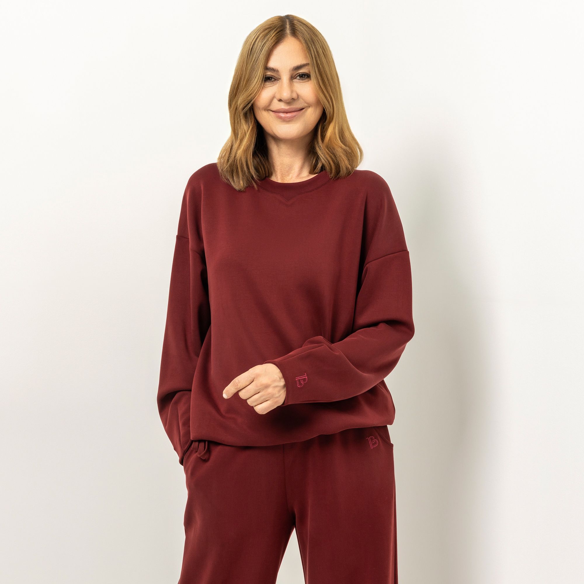 B-Ware BRUCE DARNELL Sweatshirt, langarm Rundhalsausschnitt Bindeband am Saum