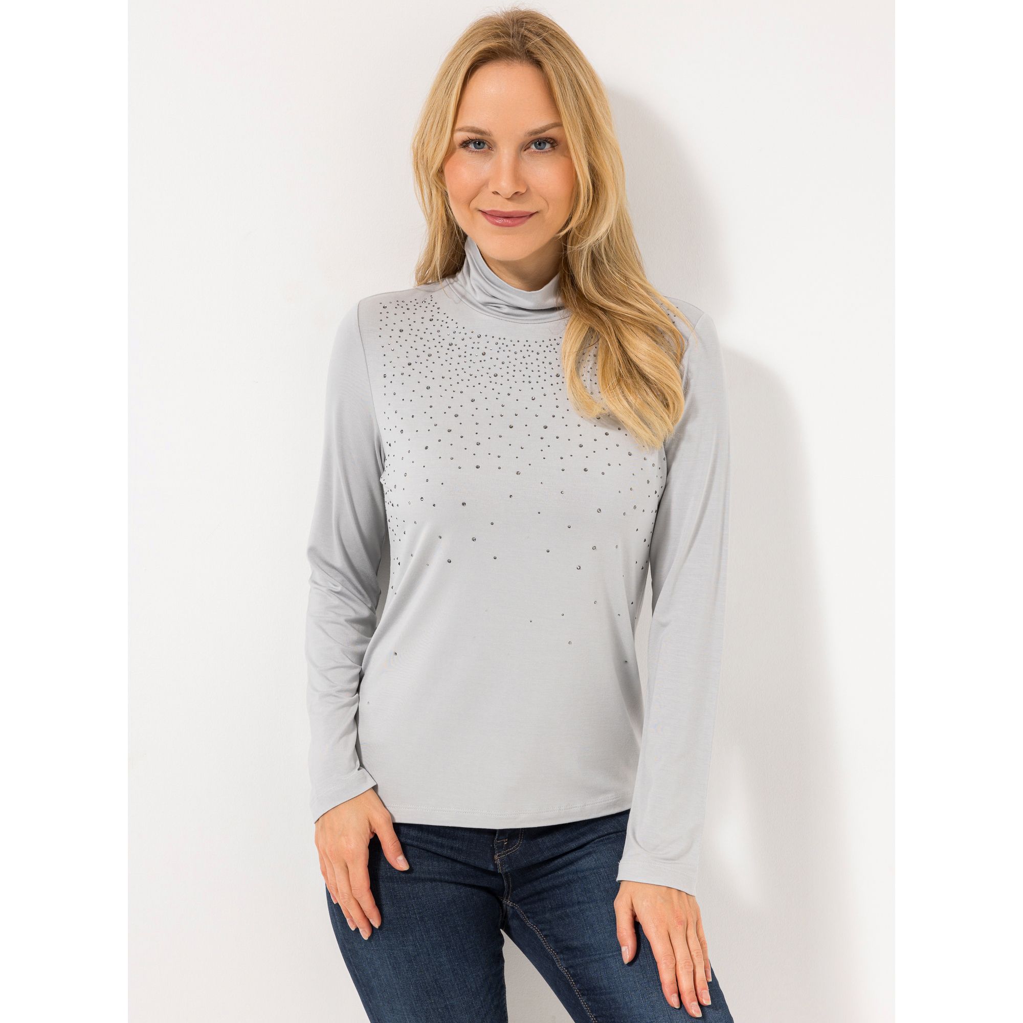 B-Ware VIA MILANO Shirt, 1/1-Arm Rollkragen mit ECOVERO Viskose