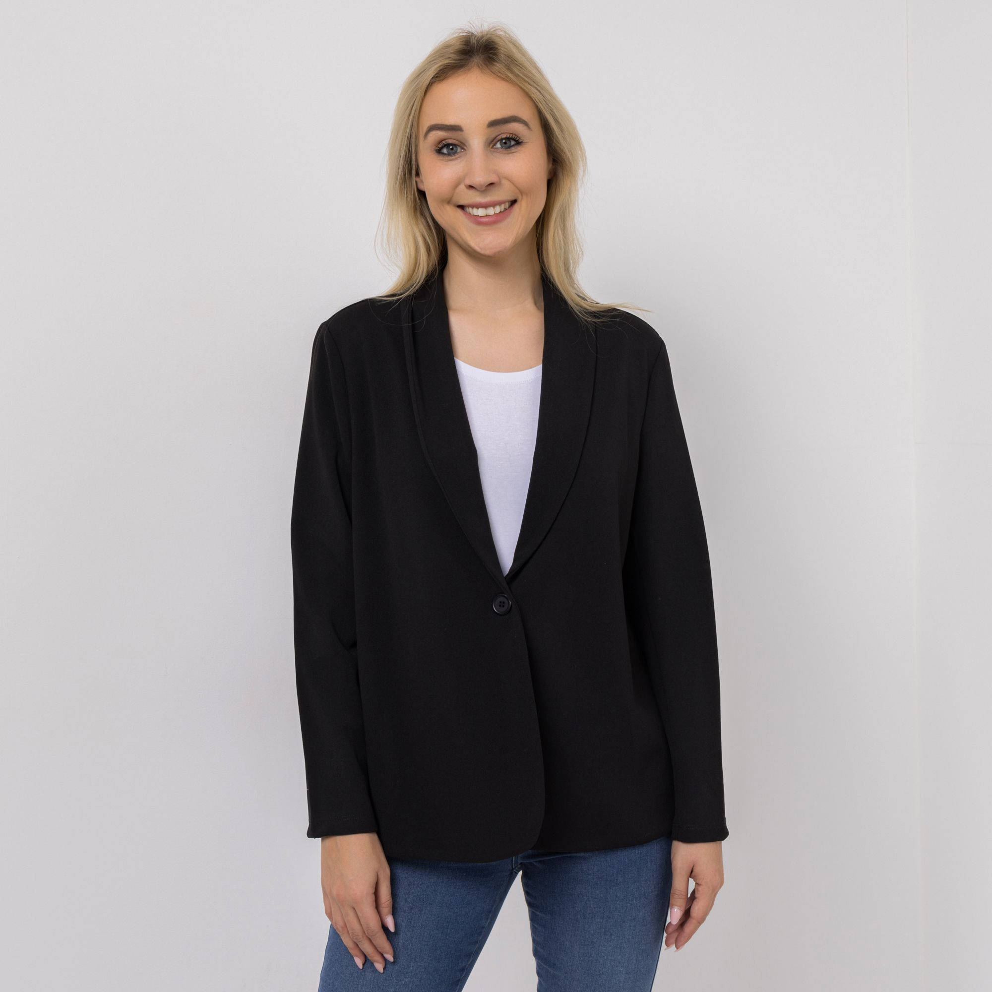 B-Ware KIM & CO. Blazer, Langarm Ponti Crepe Jersey 1 Knopf Verschluss