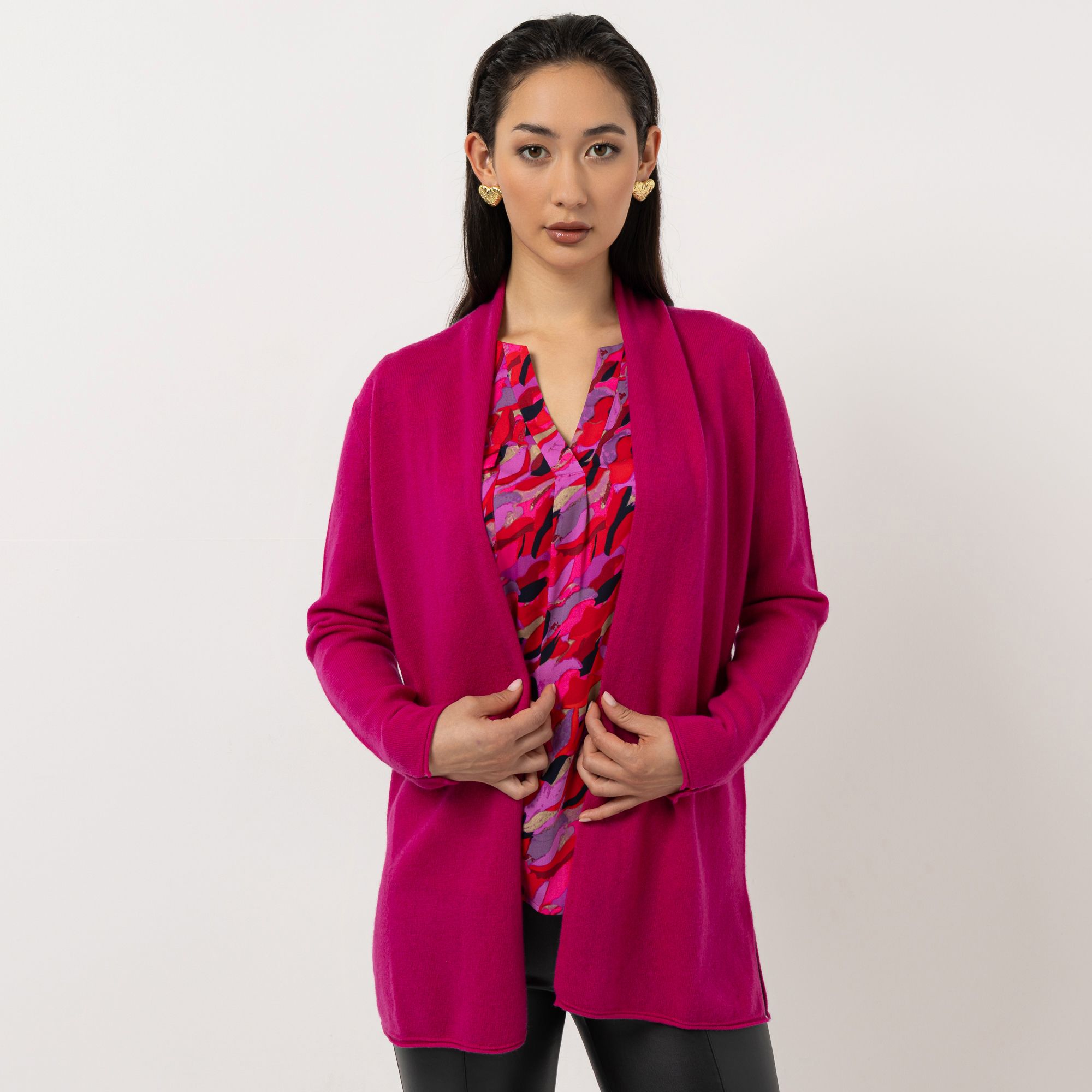 B-Ware STEFFEN SCHRAUT Longcardigan Rollsaumkanten offene Front