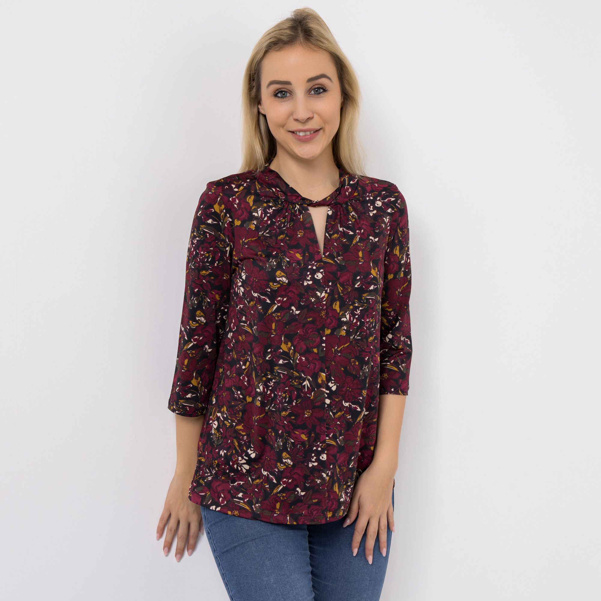 B-Ware KIM & CO. Shirt, 3/4-Arm Brazil Knit Jersey Stehkragen