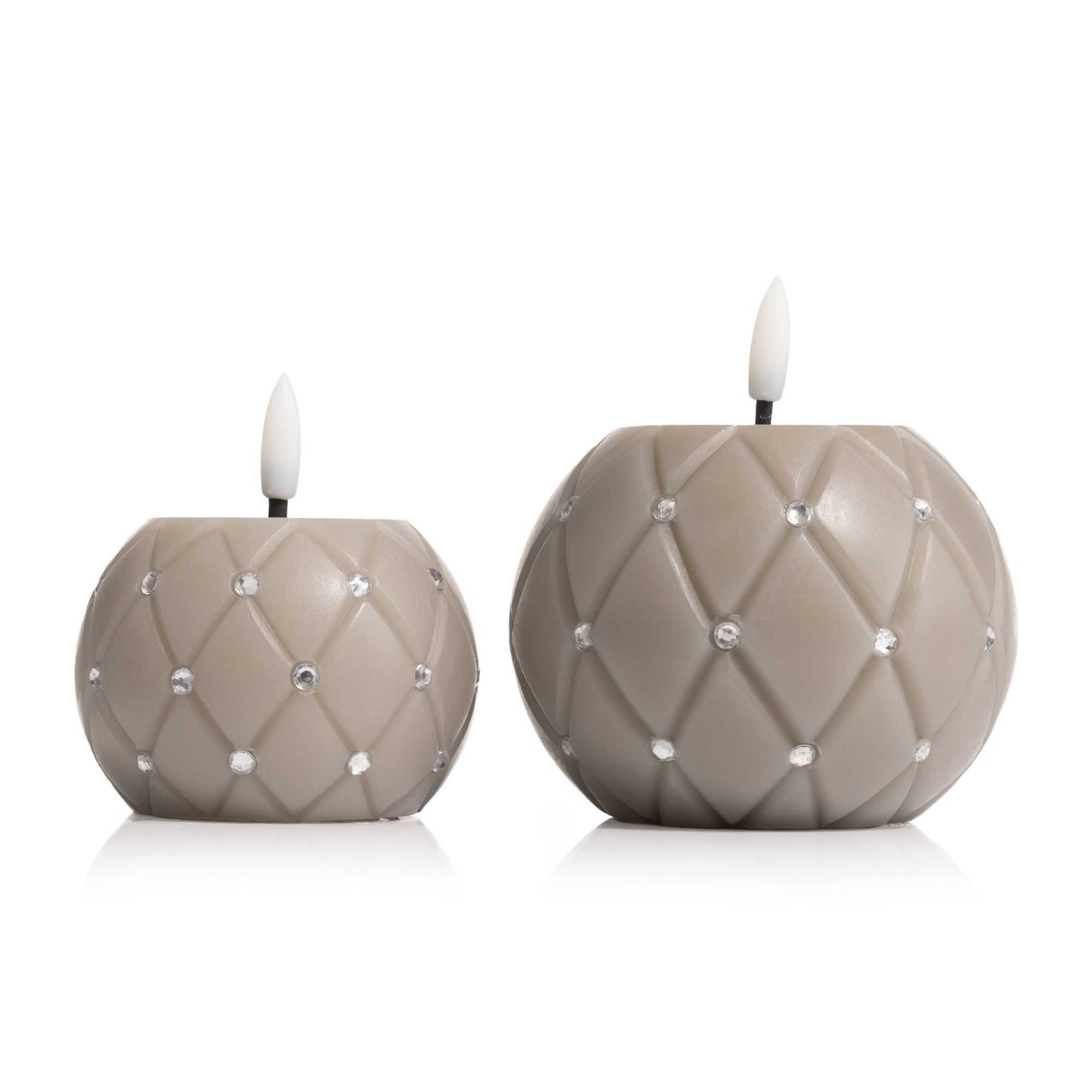 B-Ware ELAMBIA 2 LED-Kugelkerzen Polster-Optik Flamme Luma, Timer