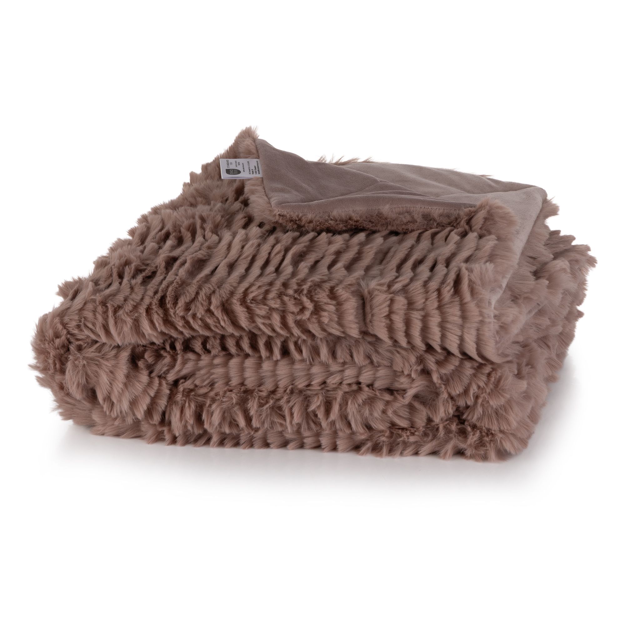 B-Ware MONT CHALET uni Premium-Plaid Wellenscherung Fellimitat