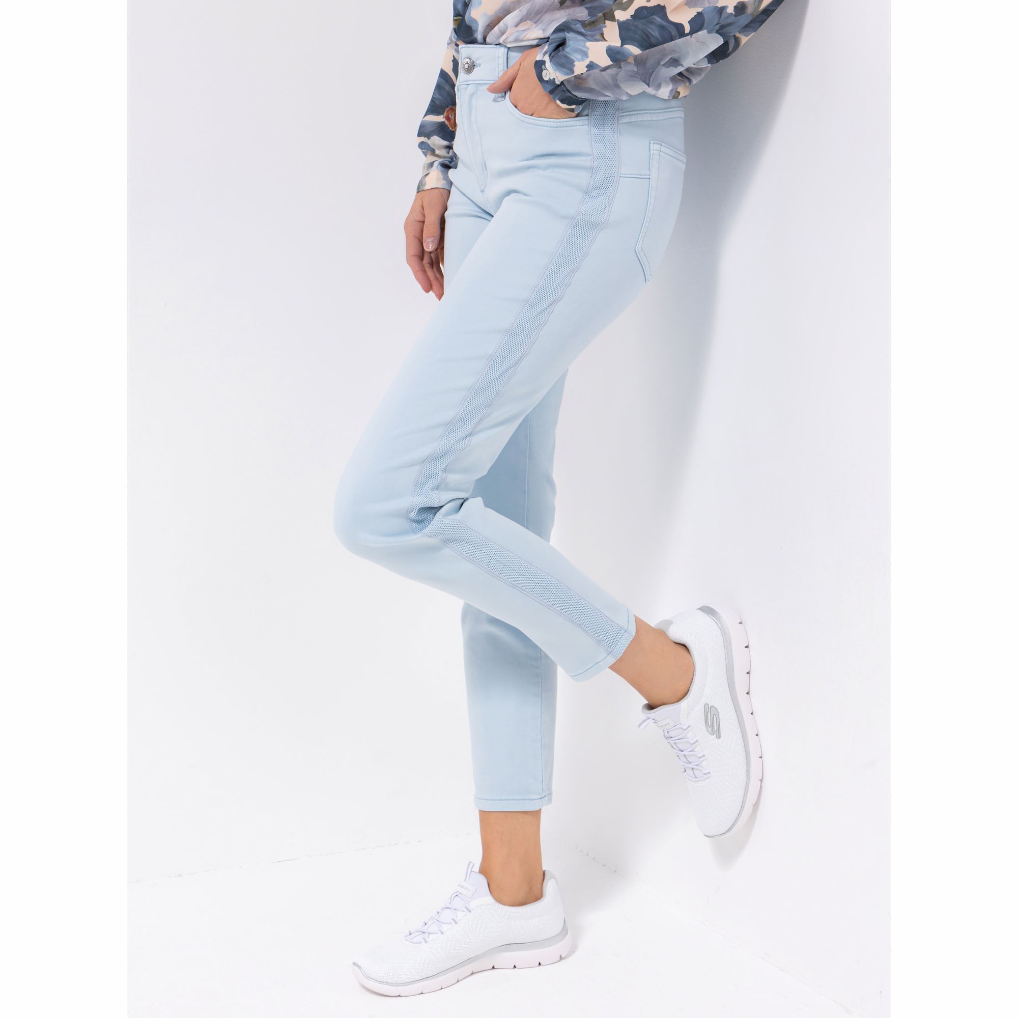 B-Ware DINE 'N' DANCE Hose Rumba Stretch-Twill Galonstreifen