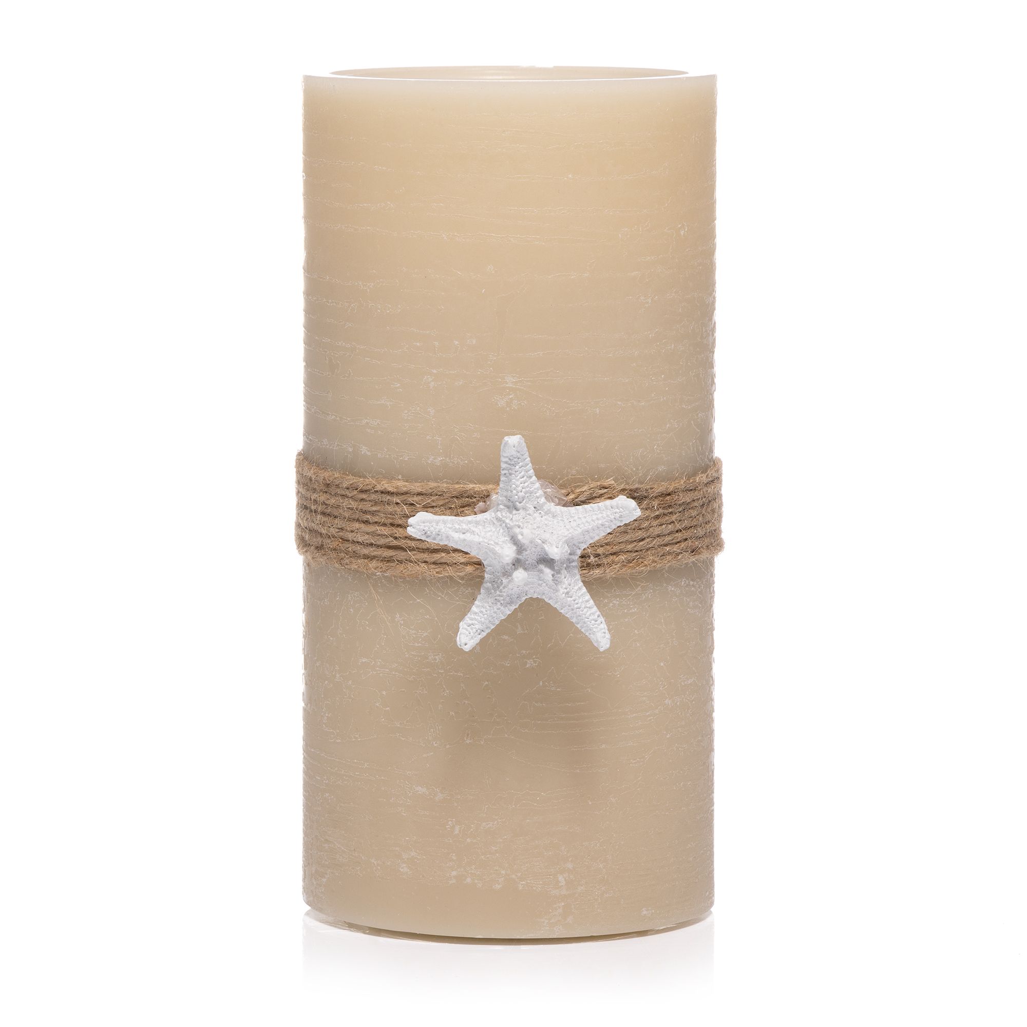 B-Ware ELAMBIA LED-Brunnenkerze inkl. Seestern-Deko Timer & Fernbedienung