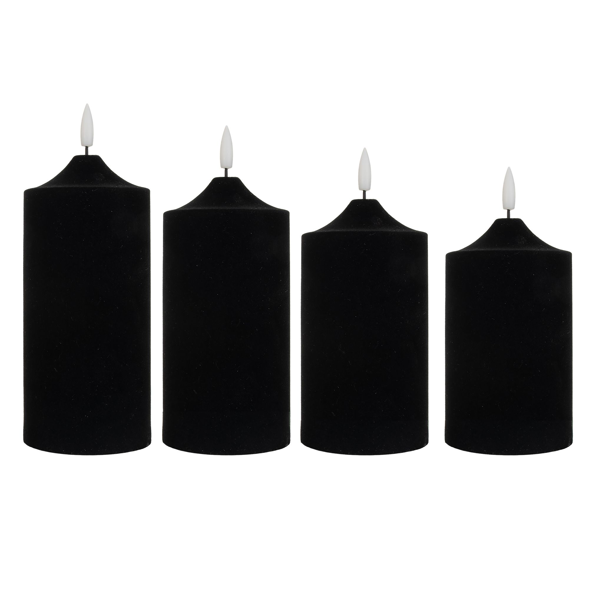 B-Ware ELAMBIA 4 LED-Kerzen Samt-Oberfläche Flamme Luma, Timer