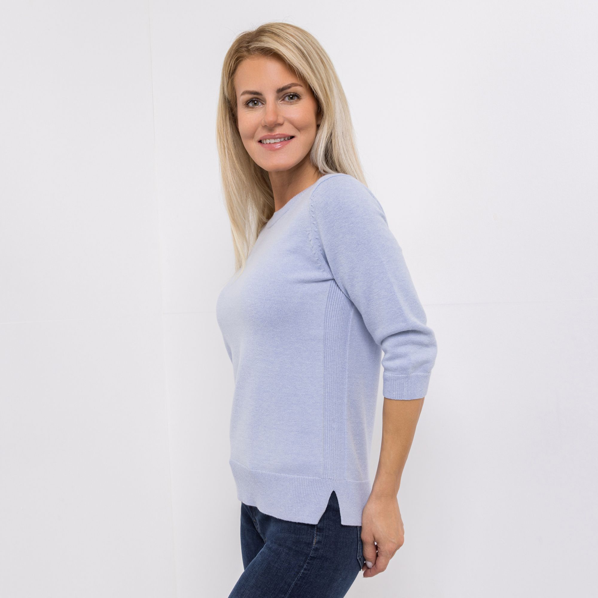 B-Ware DAWID by Dawid Tomaszewski Pullover, 3/4-Arm Rippbund-Abschlüsse ...
