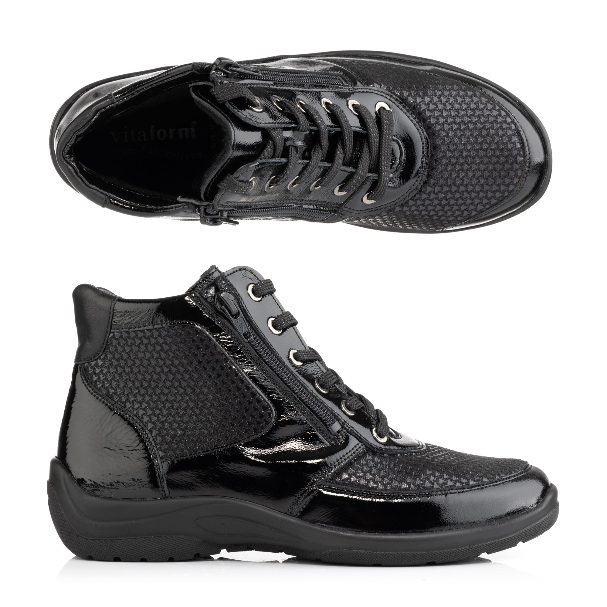 B-Ware VITAFORM Damen-Stiefelette Leder/Stretch 2 Reißverschlüsse