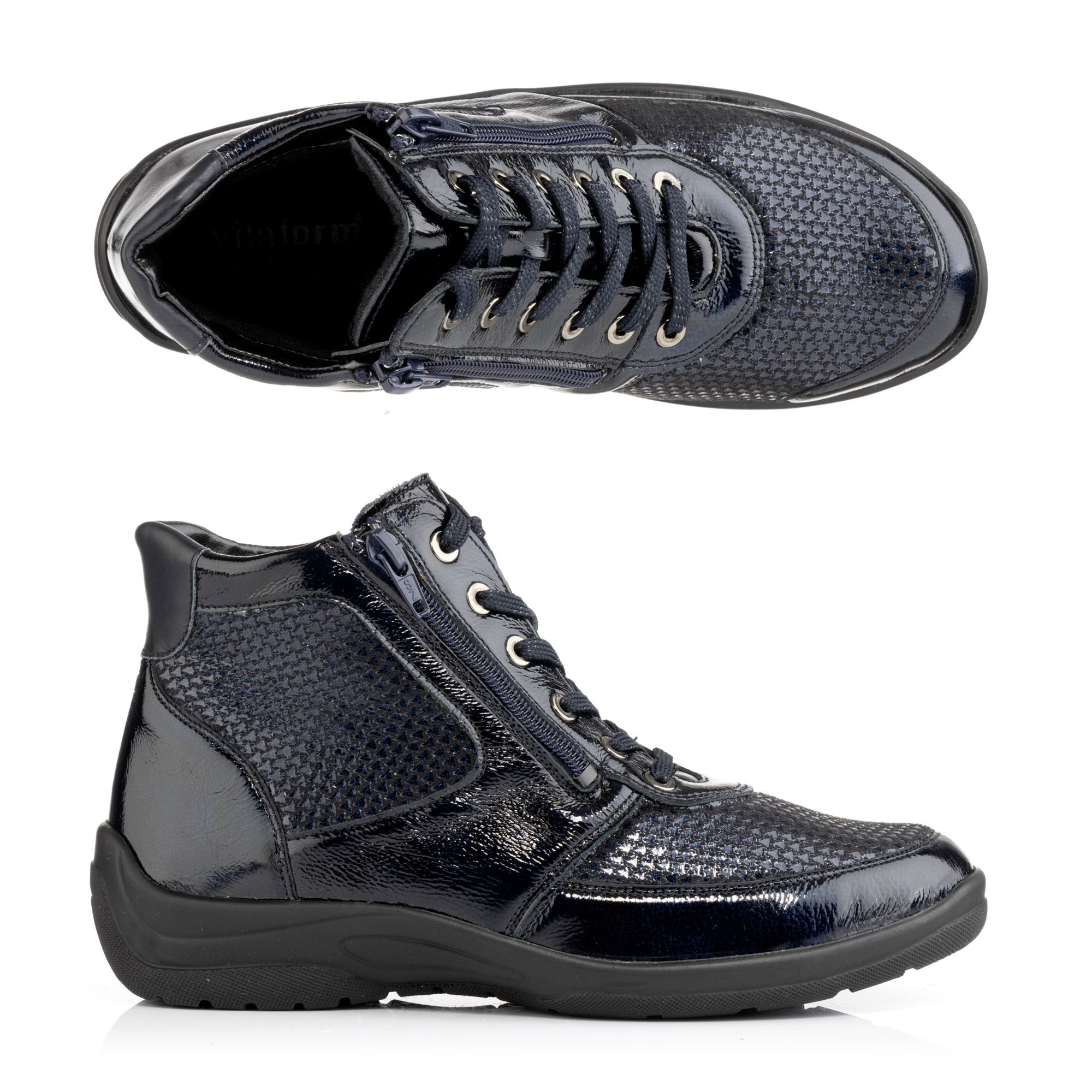 B-Ware VITAFORM Damen-Stiefelette Leder/Stretch 2 Reißverschlüsse