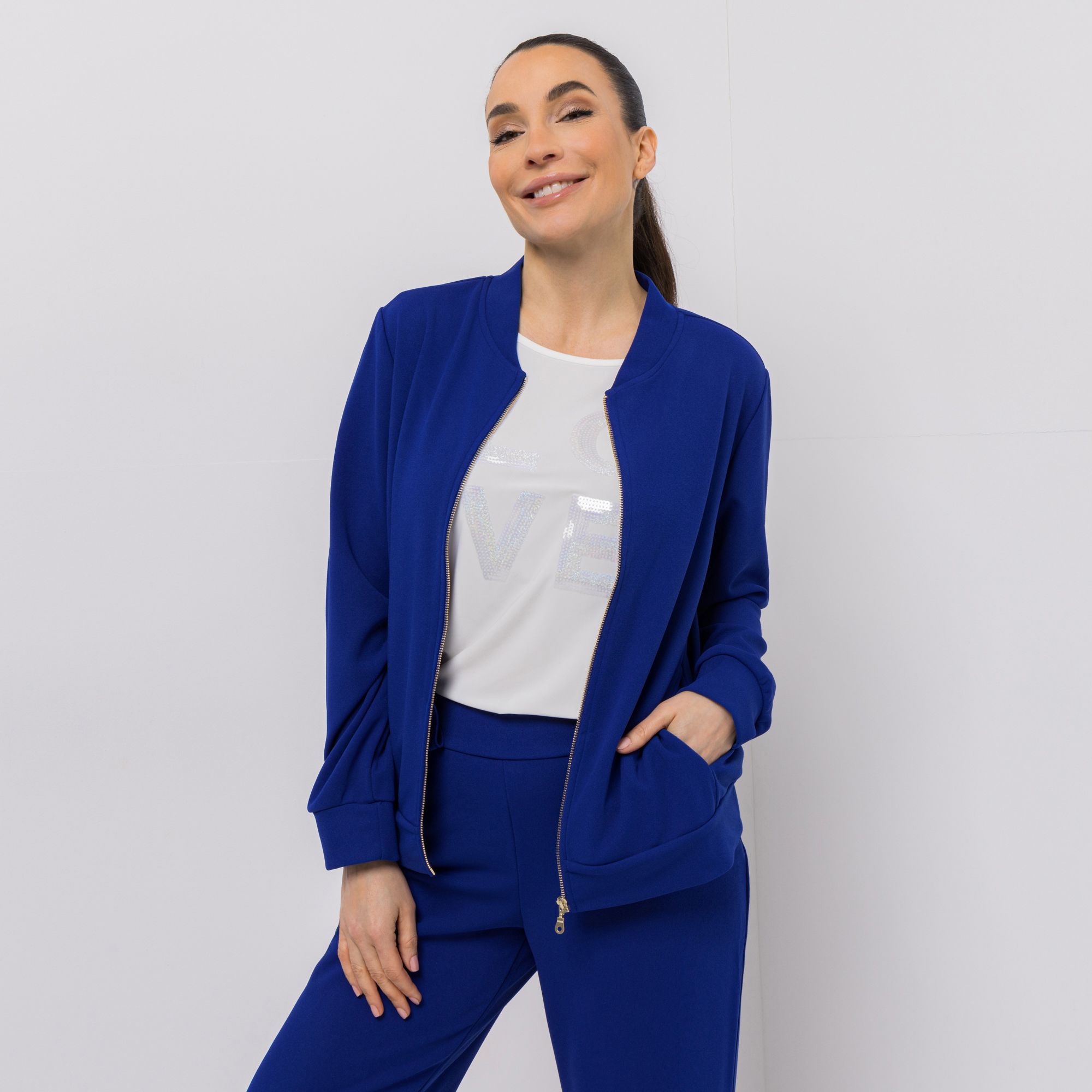 B-Ware KIM & CO. Blouson-Jacke Ponti Crepe Jersey Reißverschluss