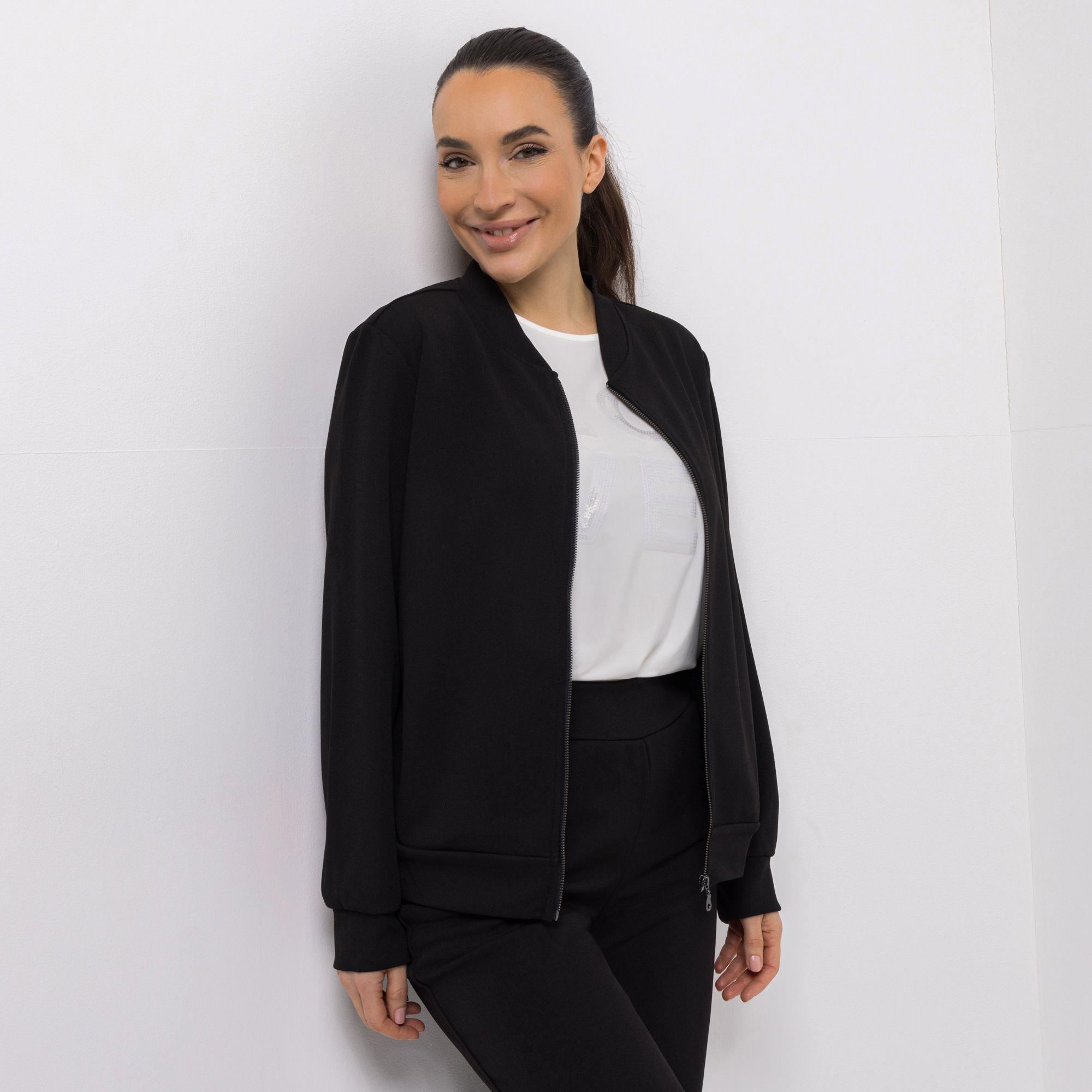 B-Ware KIM & CO. Blouson-Jacke Ponti Crepe Jersey Reißverschluss