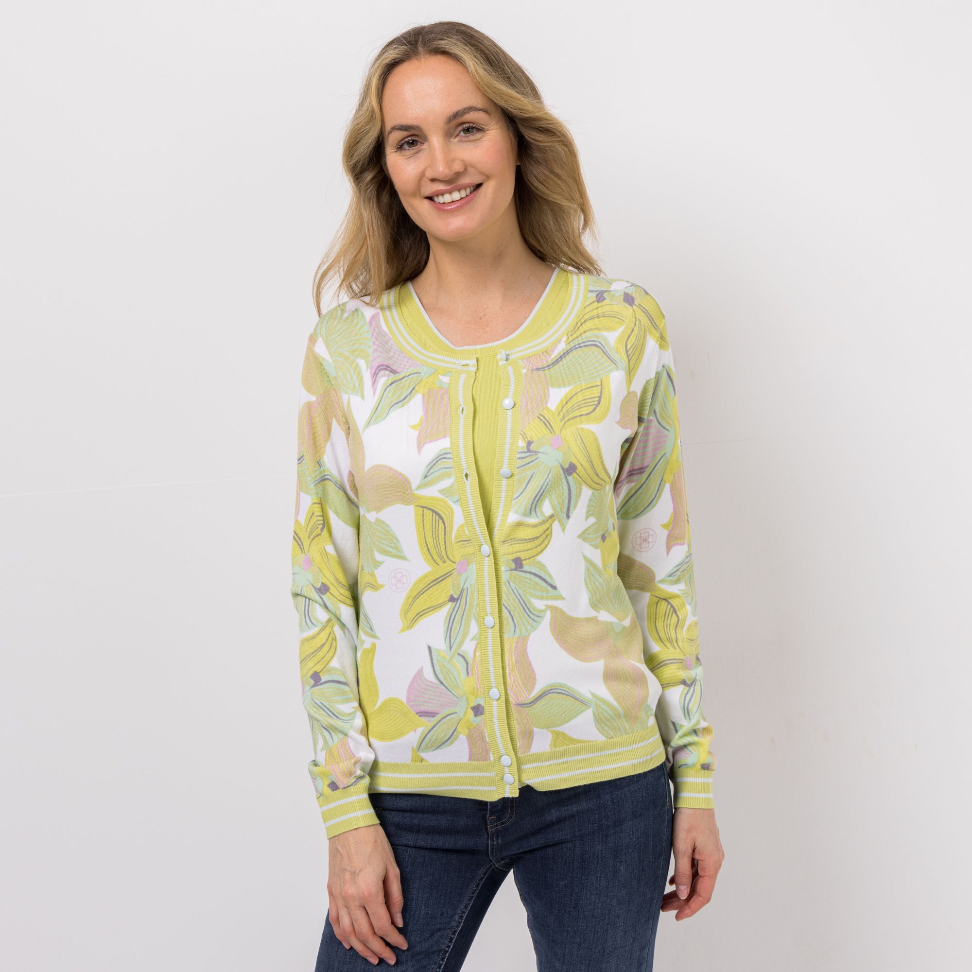 B-Ware DAWID by Dawid Tomaszewski Cardigan, Feinstrick Allover Druck