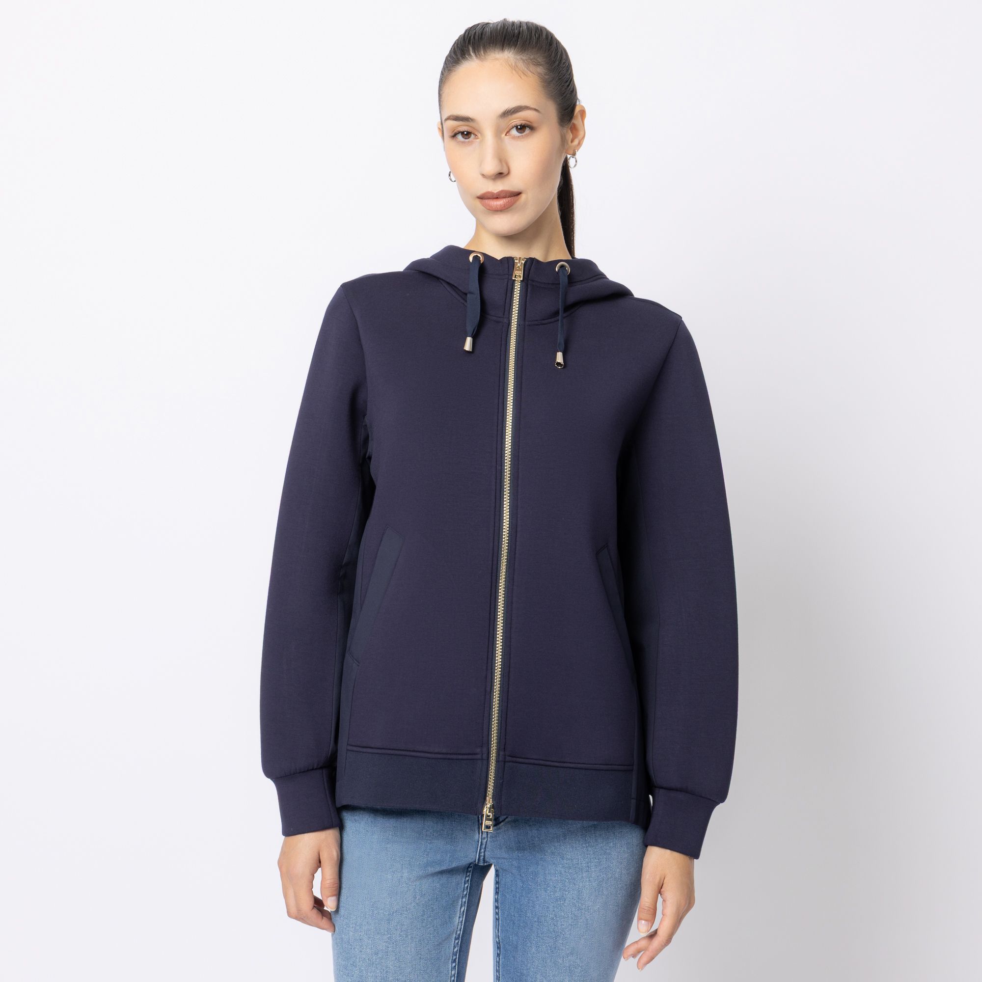 B-Ware STEFFEN SCHRAUT Jacke in Materialmix feste Kapuze 2-Wege-Reißverschluss