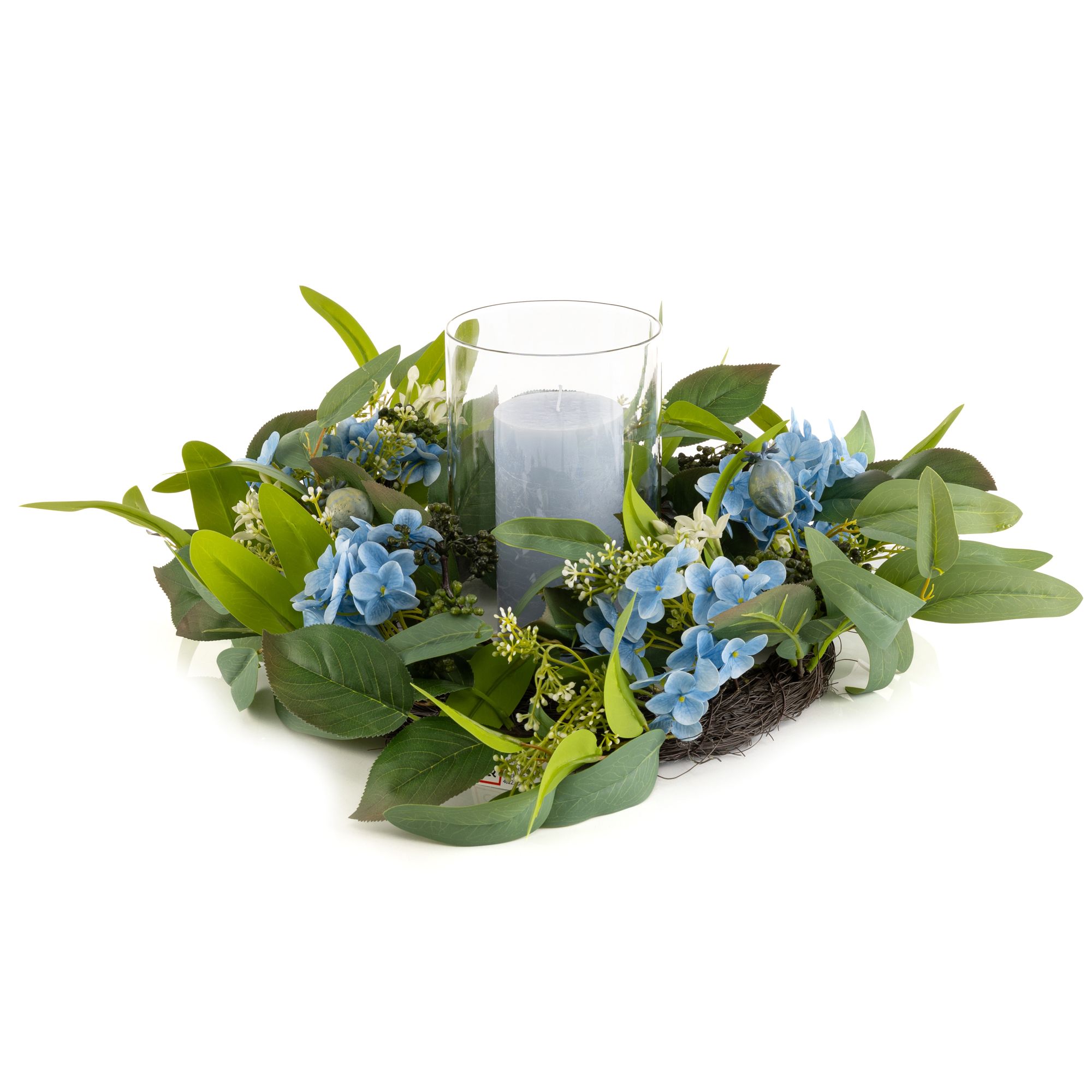 B-Ware ABELLA Flora künstlicher Dekokranz Windlicht & Kerze Ø 45cm