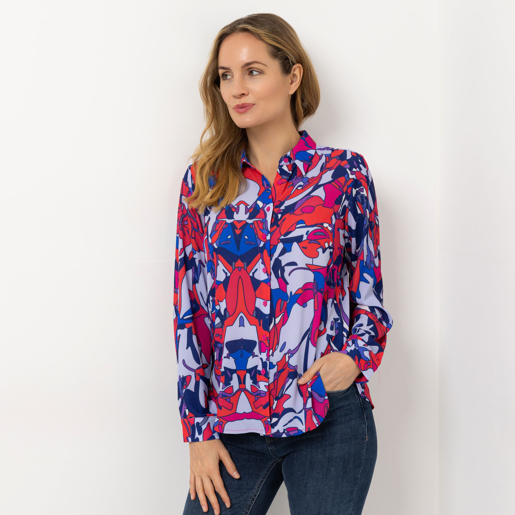 B-Ware DAWID by Dawid Tomaszewski Bluse, Langarm Hemdblusenkragen