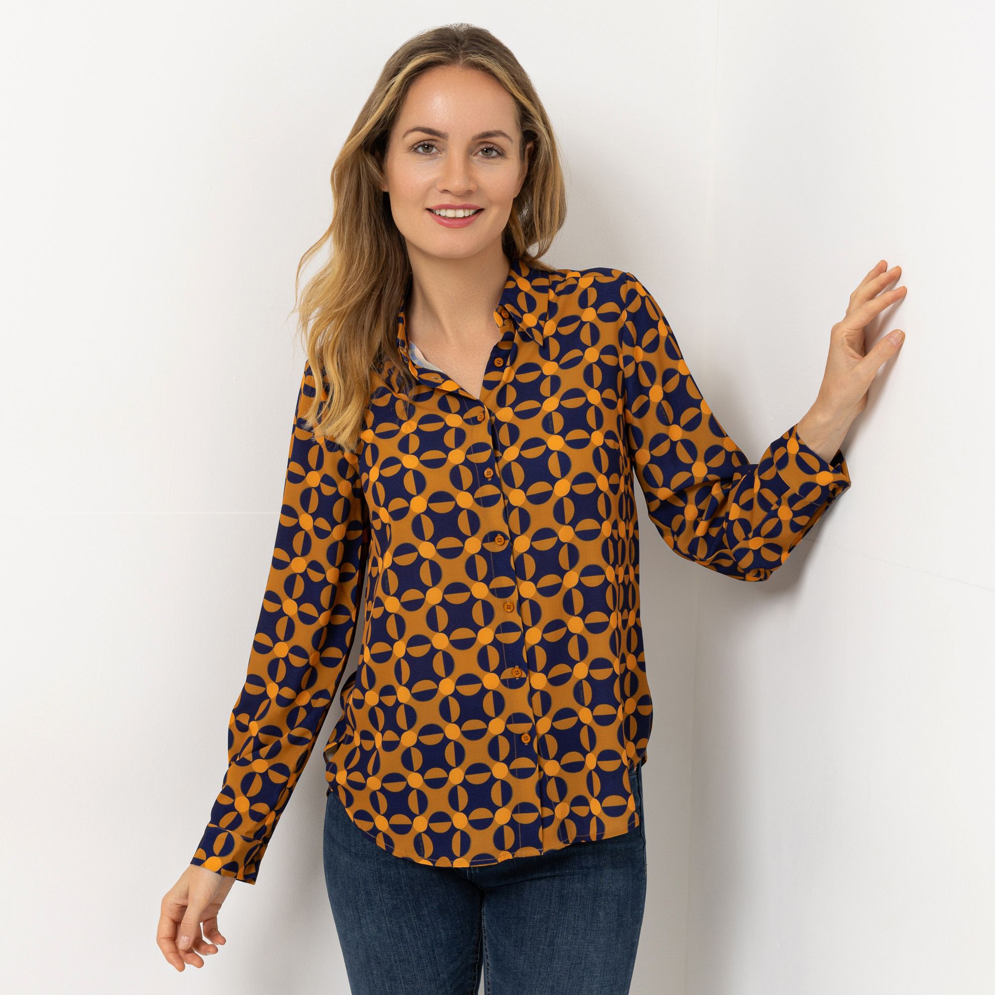 B-Ware DAWID by Dawid Tomaszewski Bluse, Langarm Hemdblusenkragen
