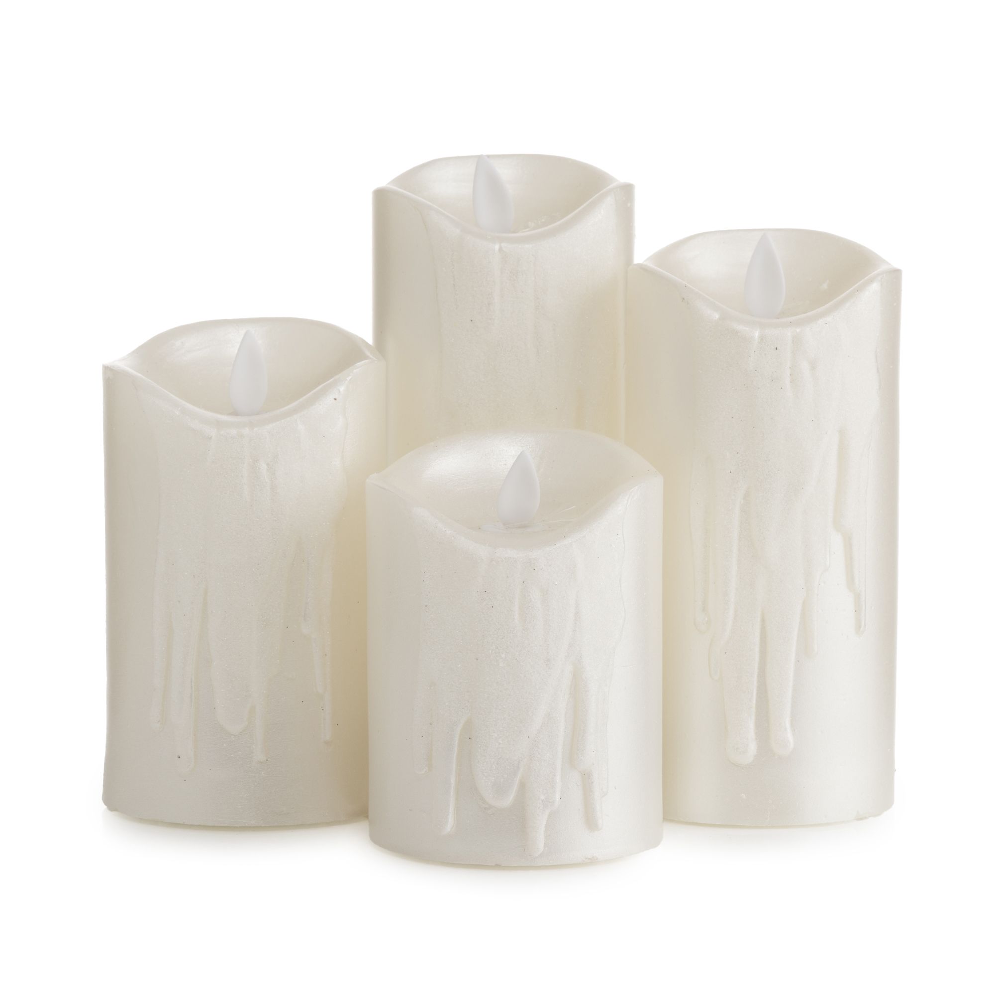 B-Ware ELAMBIA 4 LED-Kerzen Glitzer-Finisch 5h-Timerfunktion