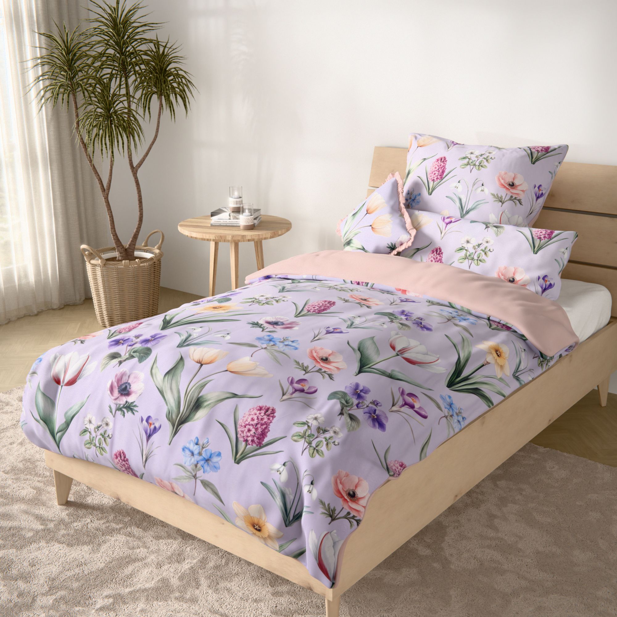 B-Ware JERYMOOD extra soft Wendebettwäsche Blumenvariationen Mikrofaser Jersey