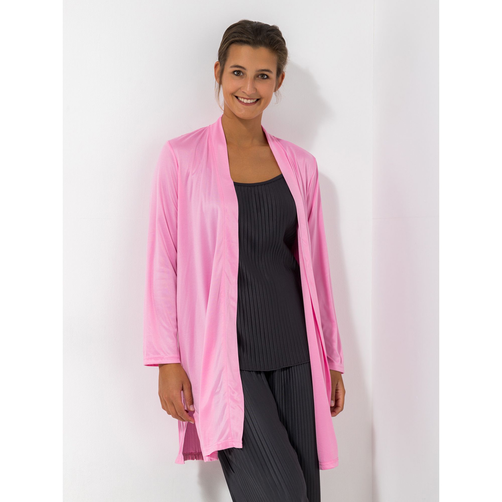 B-Ware JERYMOOD HOMEWEAR Longcardigan, 1/1-Arm Mikrofaser Seitenschlitze