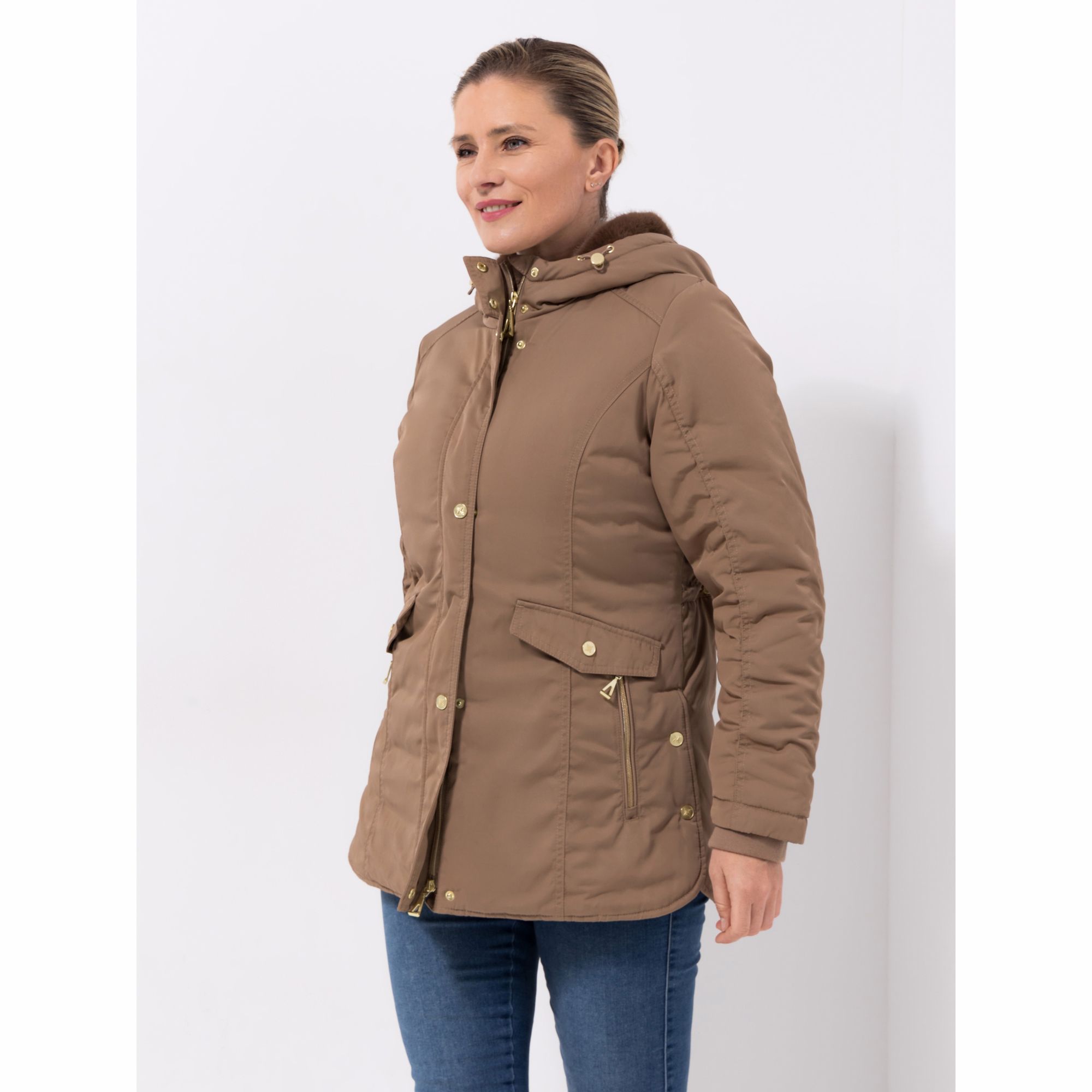 B-Ware DAWID by Dawid Tomaszewski Parka, Taschen Kapuze mit Webpelz