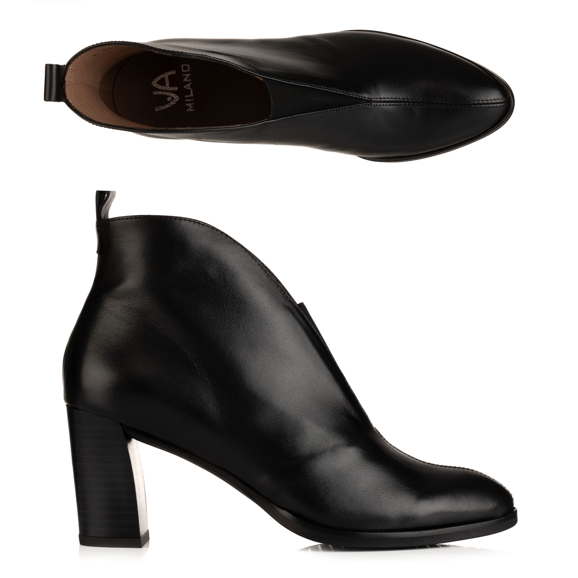 B-Ware VIA MILANO Damen-Stiefelette echt Leder Absatz ca. 7cm